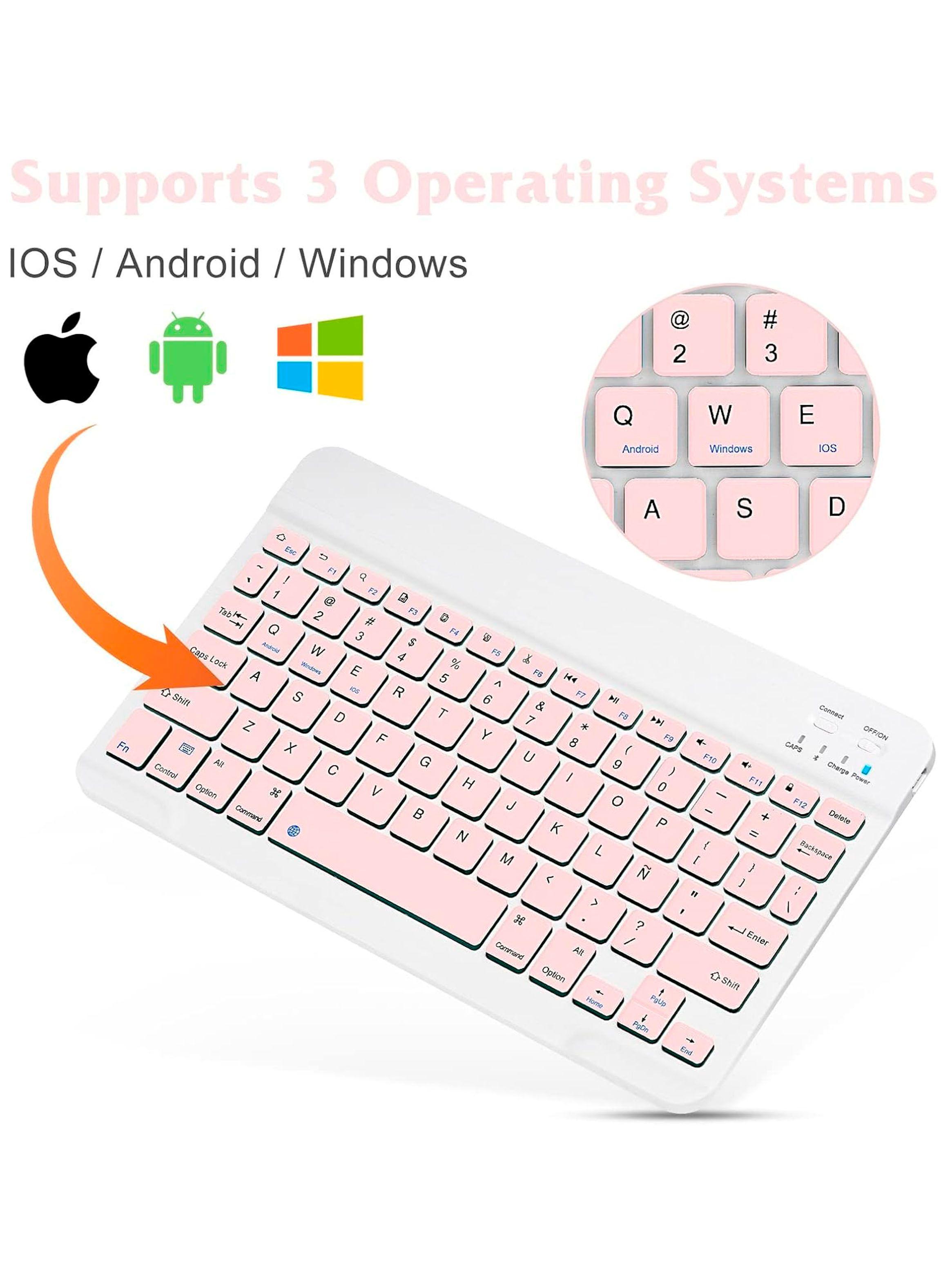 Combo Teclado Mouse Bluetooth Español Con Ñ Recargable-2