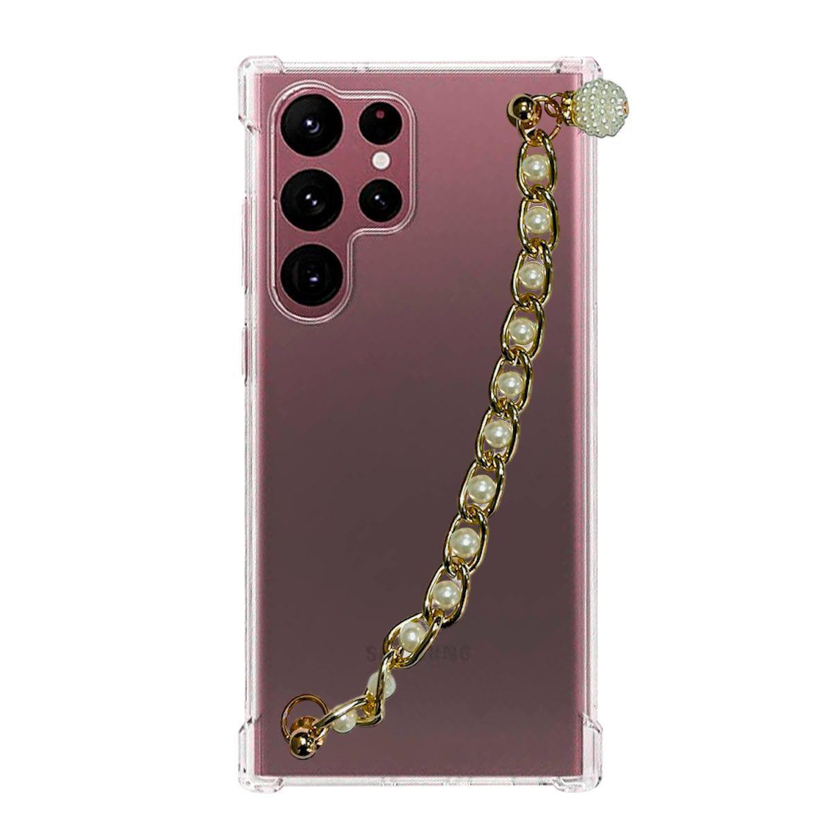 Carcasa Transparente Mas Strap Para Samsung S23 Ultra Perlas-0