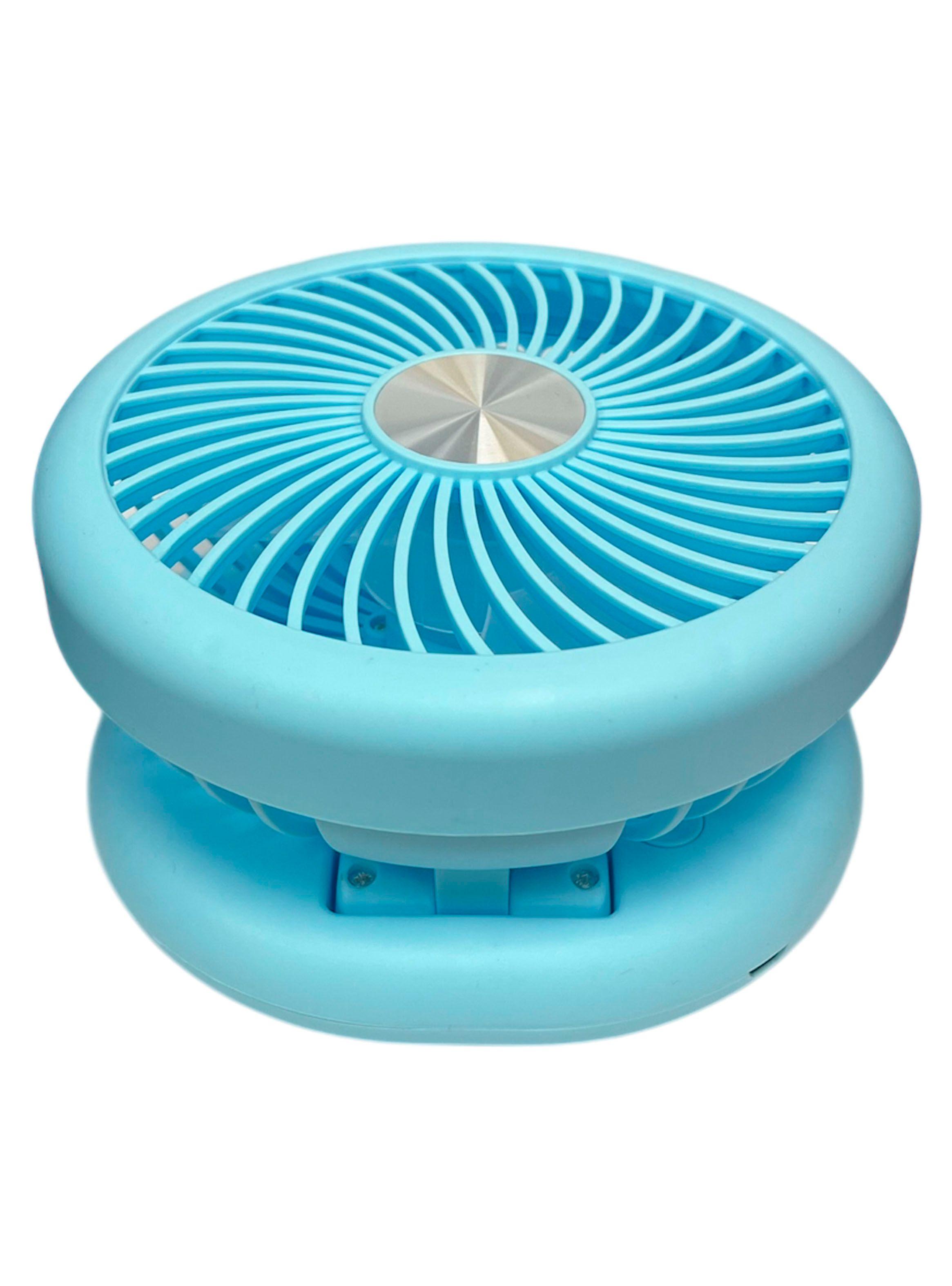 Ventilador Portatil Plegable Recargable Tecnolab 670 Azul-2
