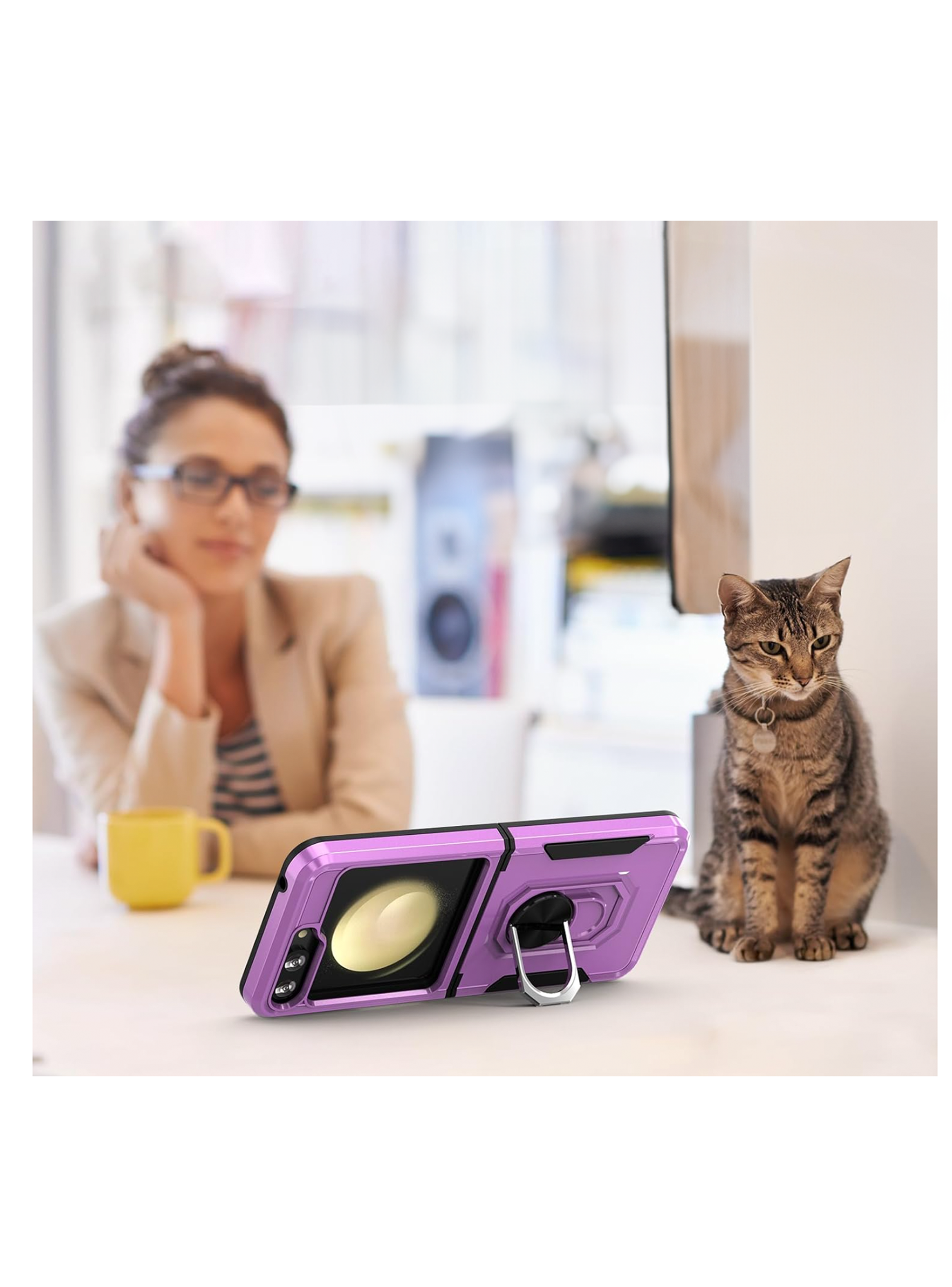 Carcasa Antigolpe Compatible Con Samsung Zflip 7fe 5G Morado-1