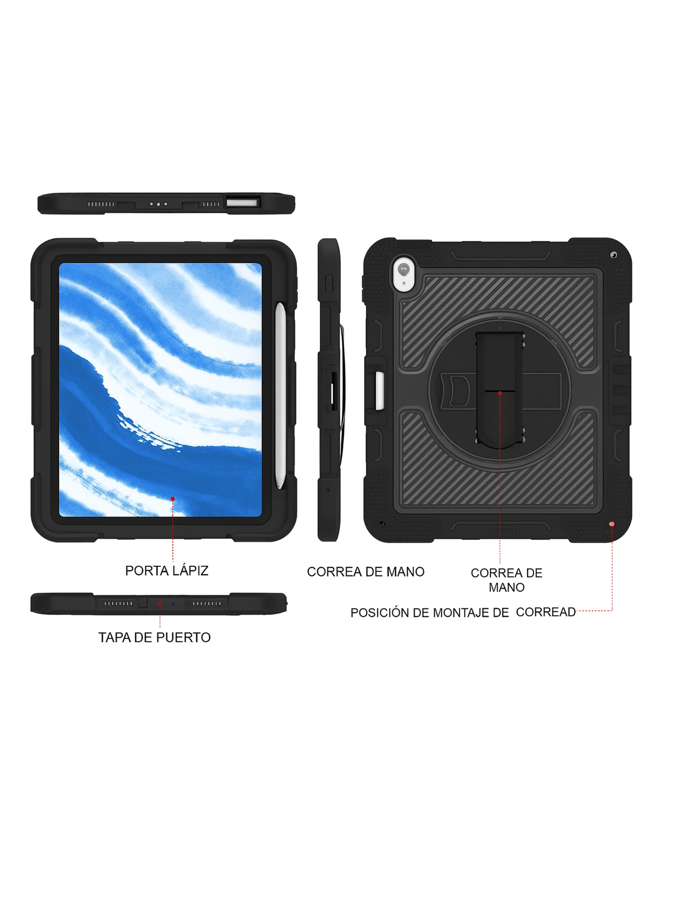 Funda Armadura 360 Lamina Vidrio Para iPad 11th G A16 2025-8
