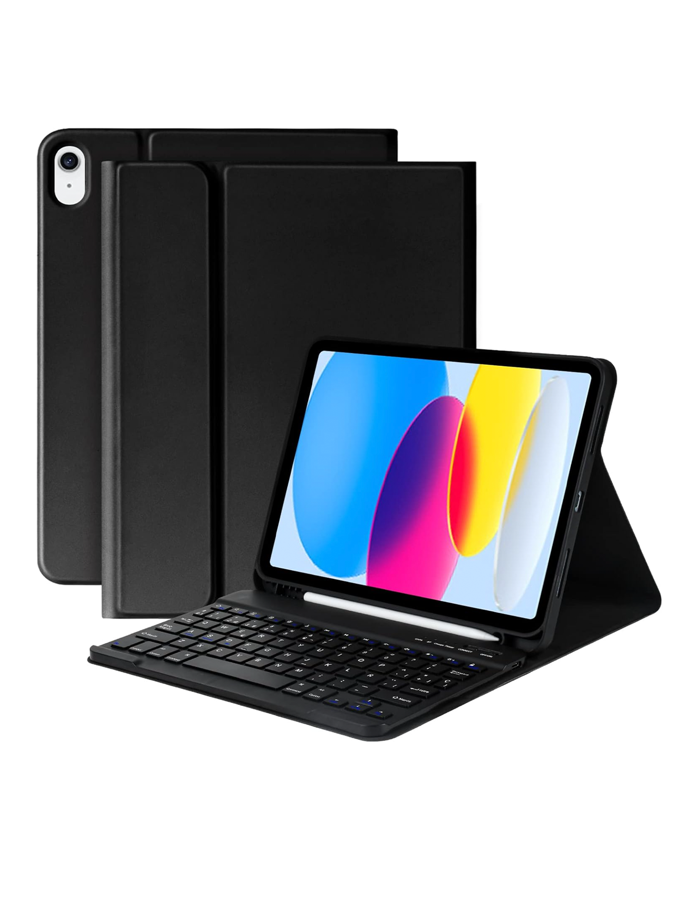 Funda Con Teclado Español Para iPad Air 13 M2 2024 Negro-0