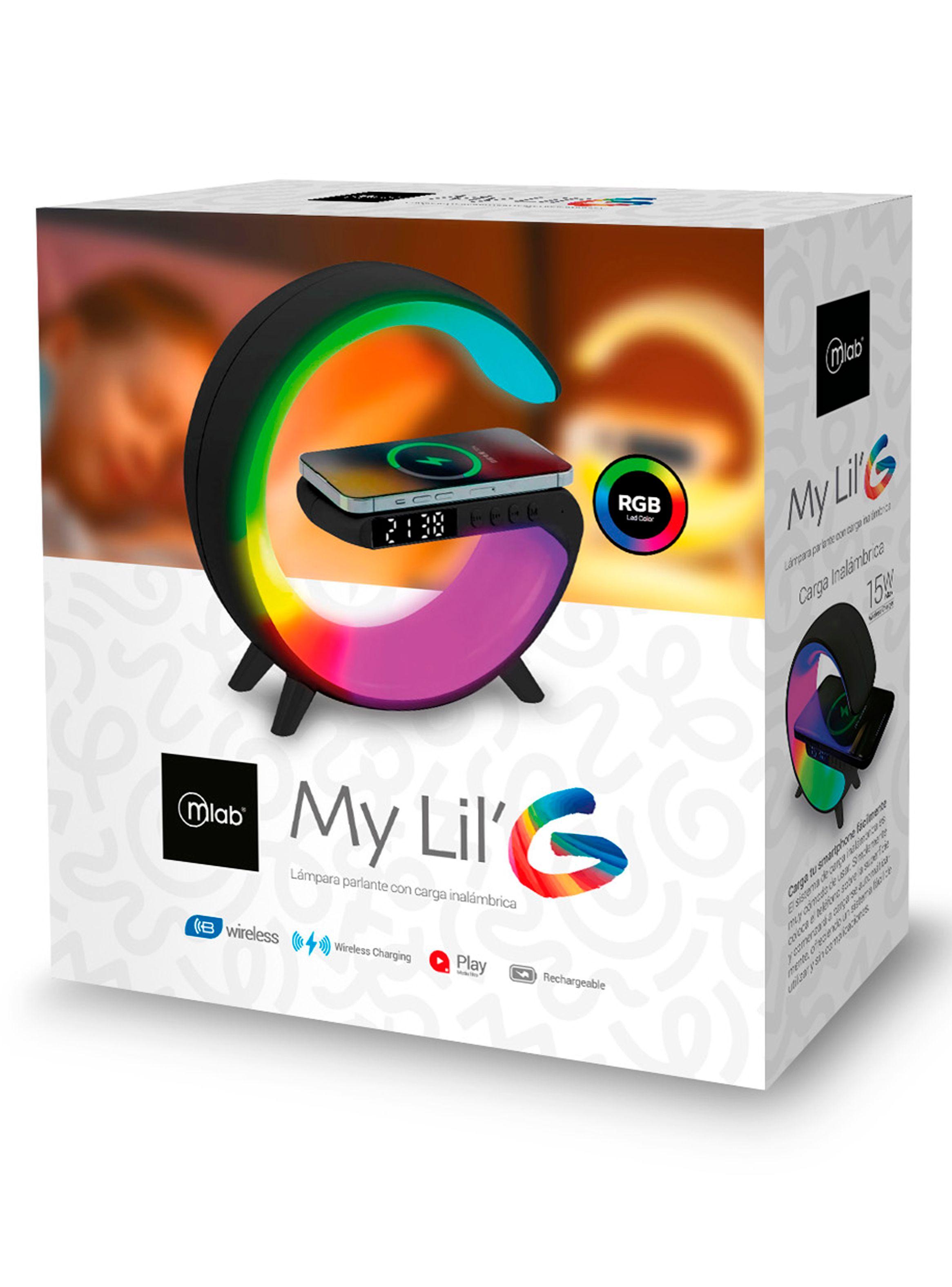 Parlante Lampara Bluetooth Con Carga inalambrica Lil G Negro-3