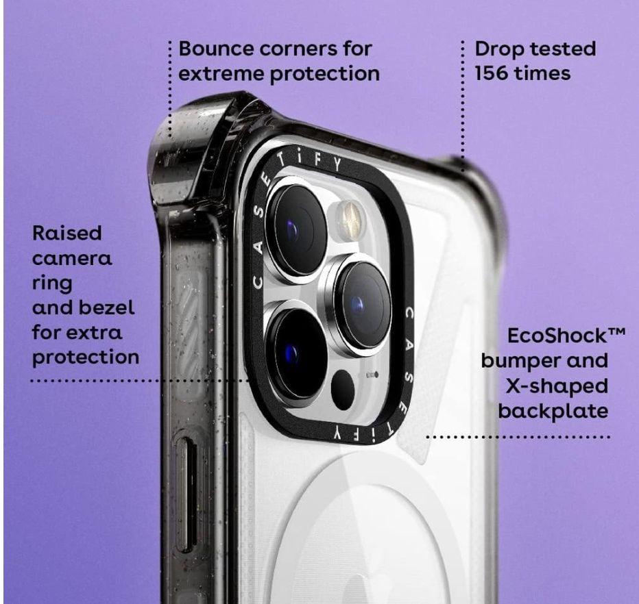 Carcasa Tipo Casetify Para iPhone 14 13 Fluor Morado-2