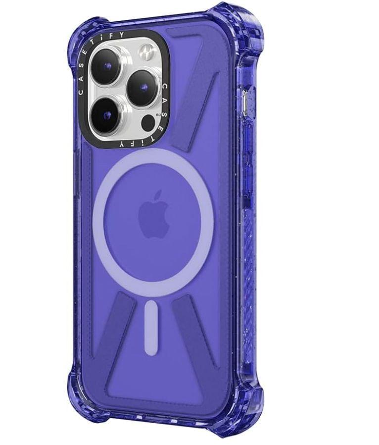 Carcasa Tipo Casetify Para iPhone 14 13 Fluor Morado-0