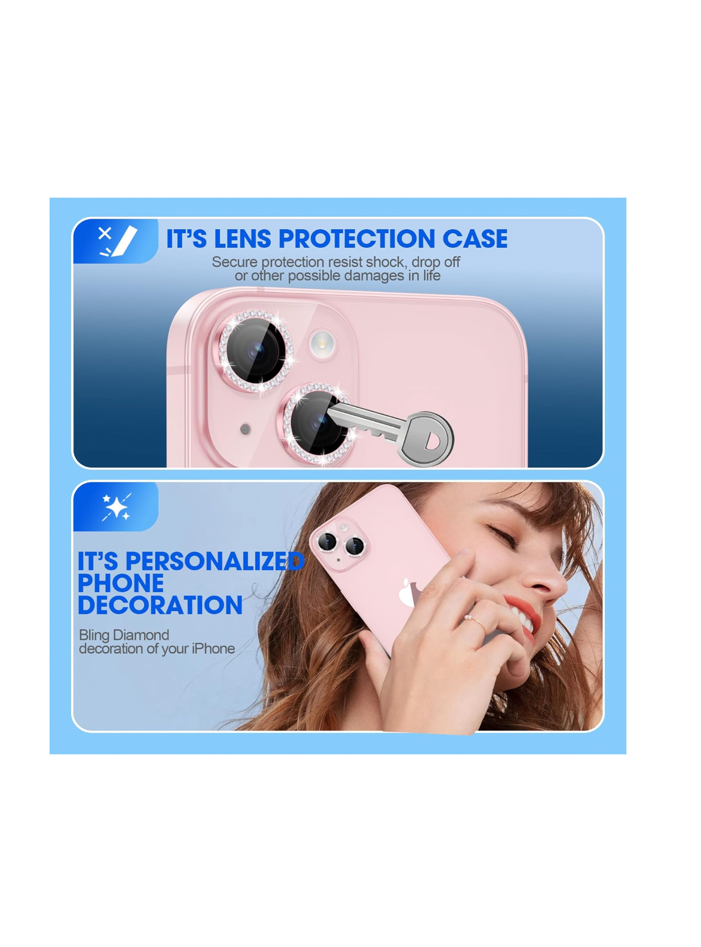 Protector Lente Camara Para iPhone 16/16 Plus Diamante-3