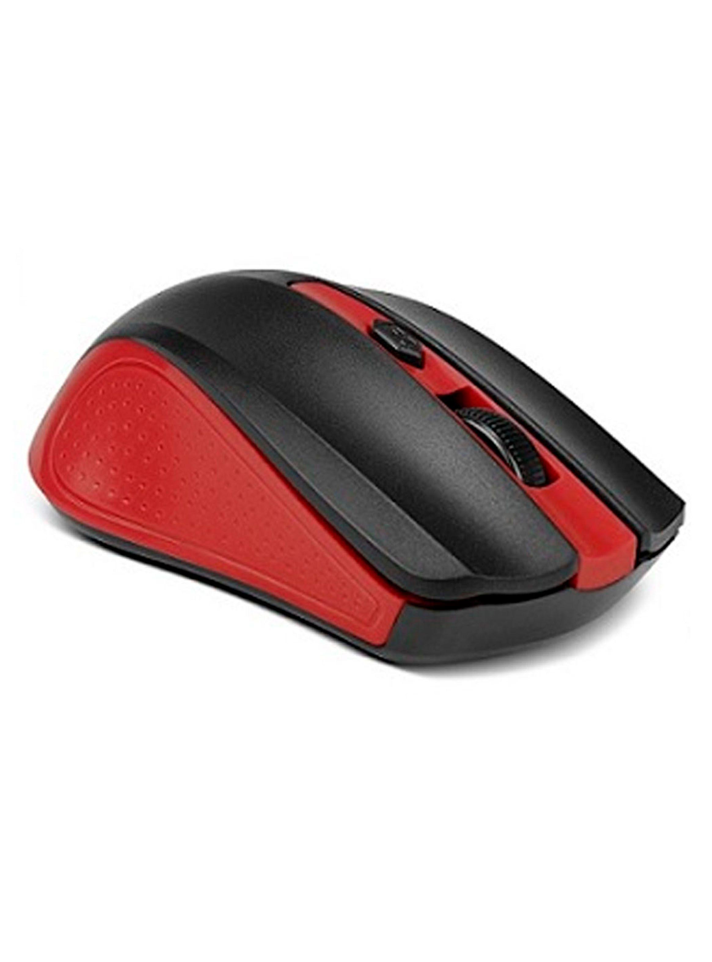 Mouse Optico Inalámbrico Puerto USB Rojo-2