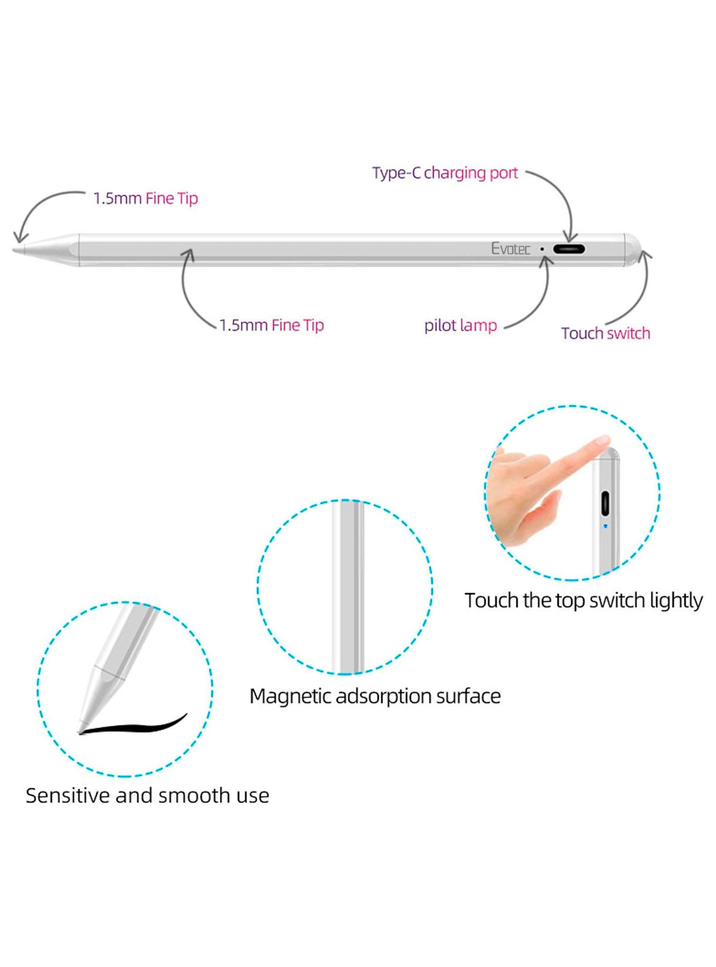 Lapiz Pencil Para iPad Carga Inalámbrica Rechazo De Palma-2