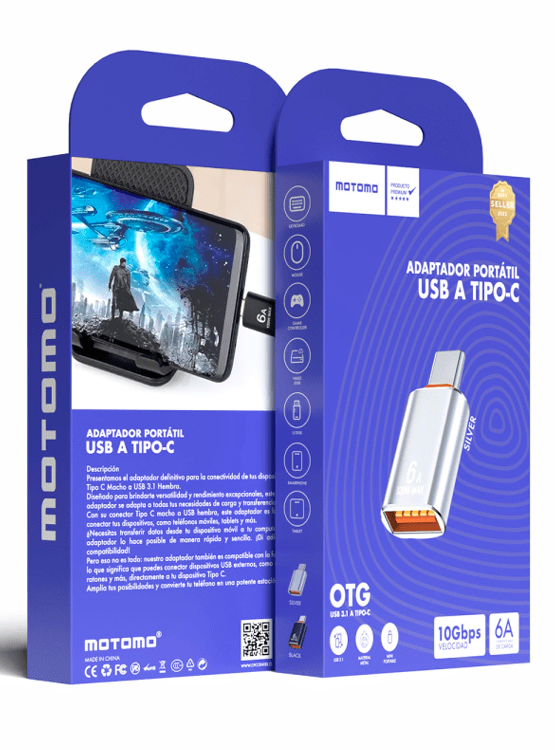 Adaptador OTG Para Carga Transferencia USB Salida USB-C Gris-4