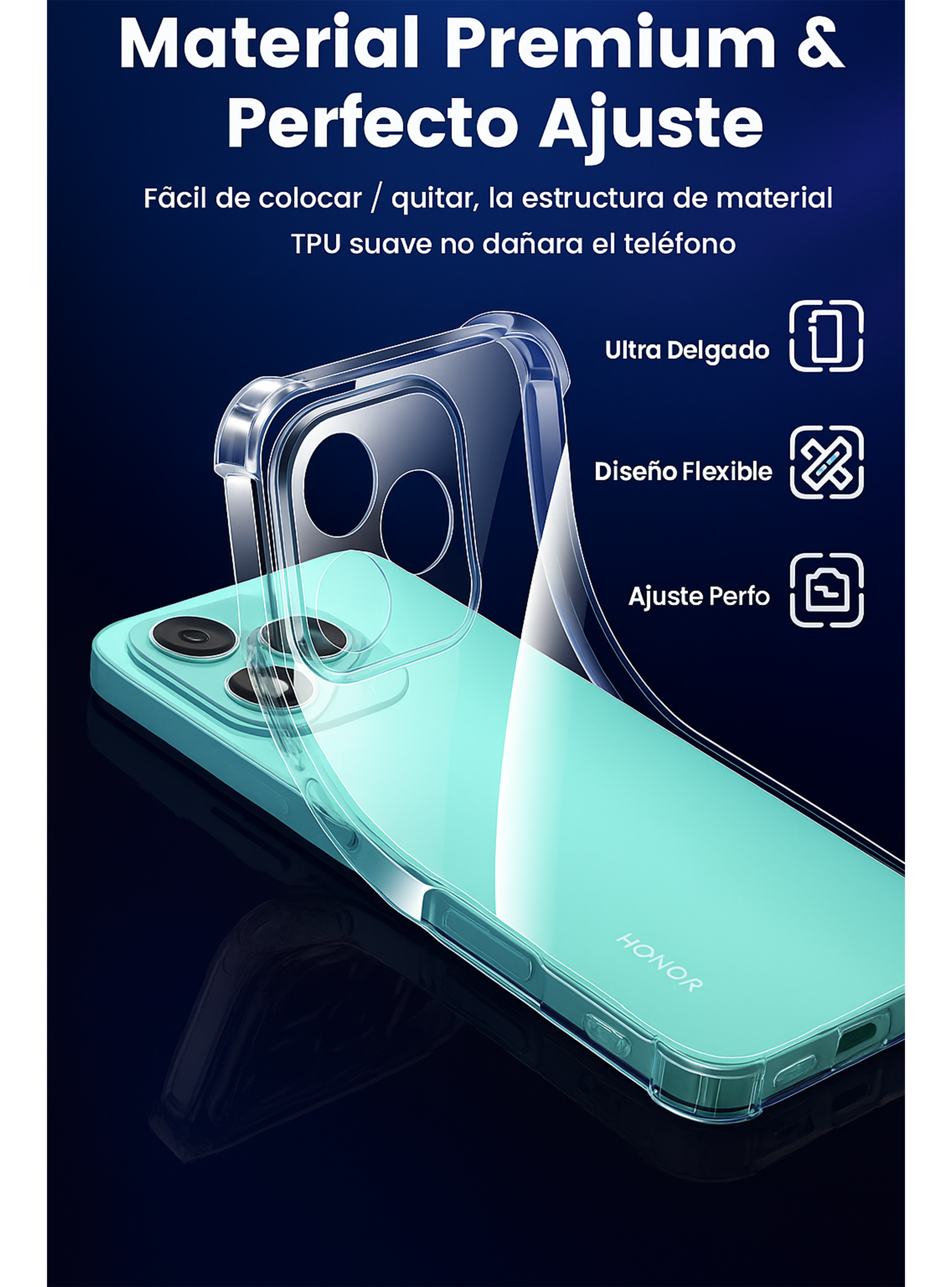 Carcasa Transparente Reforzada Para Honor 400 Lite-4