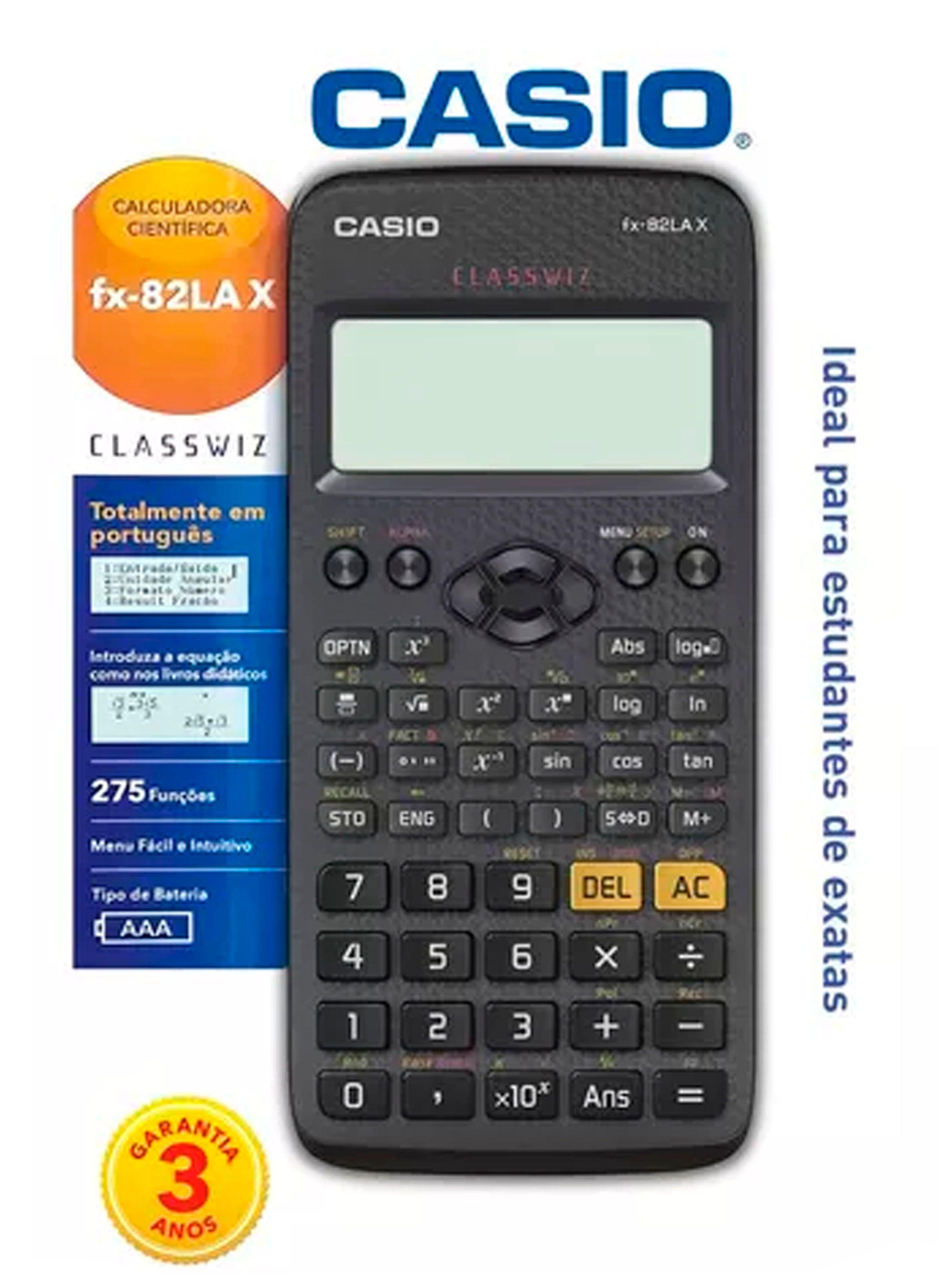 Calculadora Cientifica Casio FX-82LA XBK 275 Funciones Negro-3