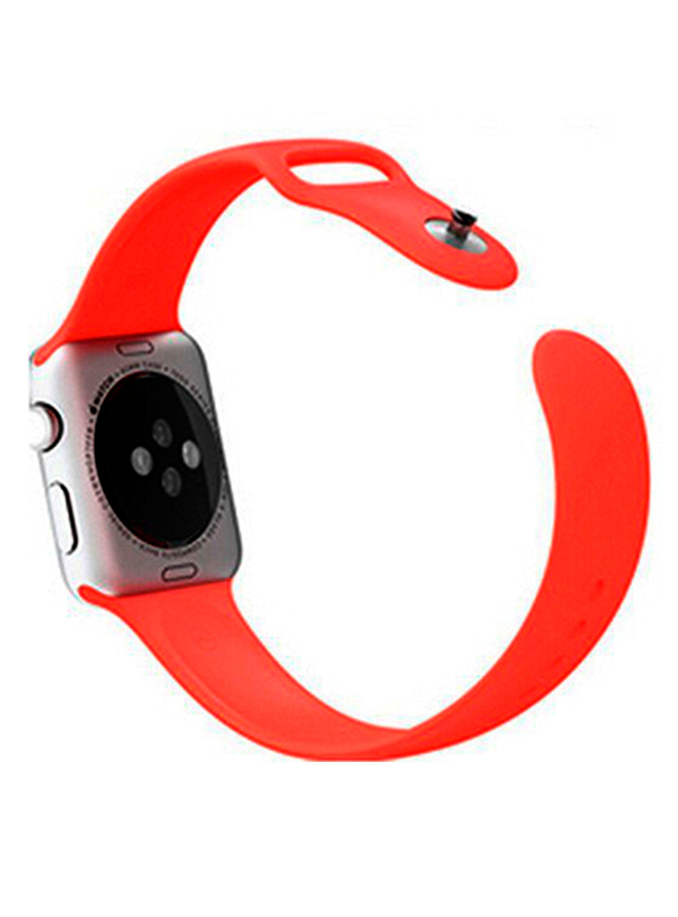 Correa Compatible Con Apple Watch 38mm 40mm 41mm Goma Rojo-2