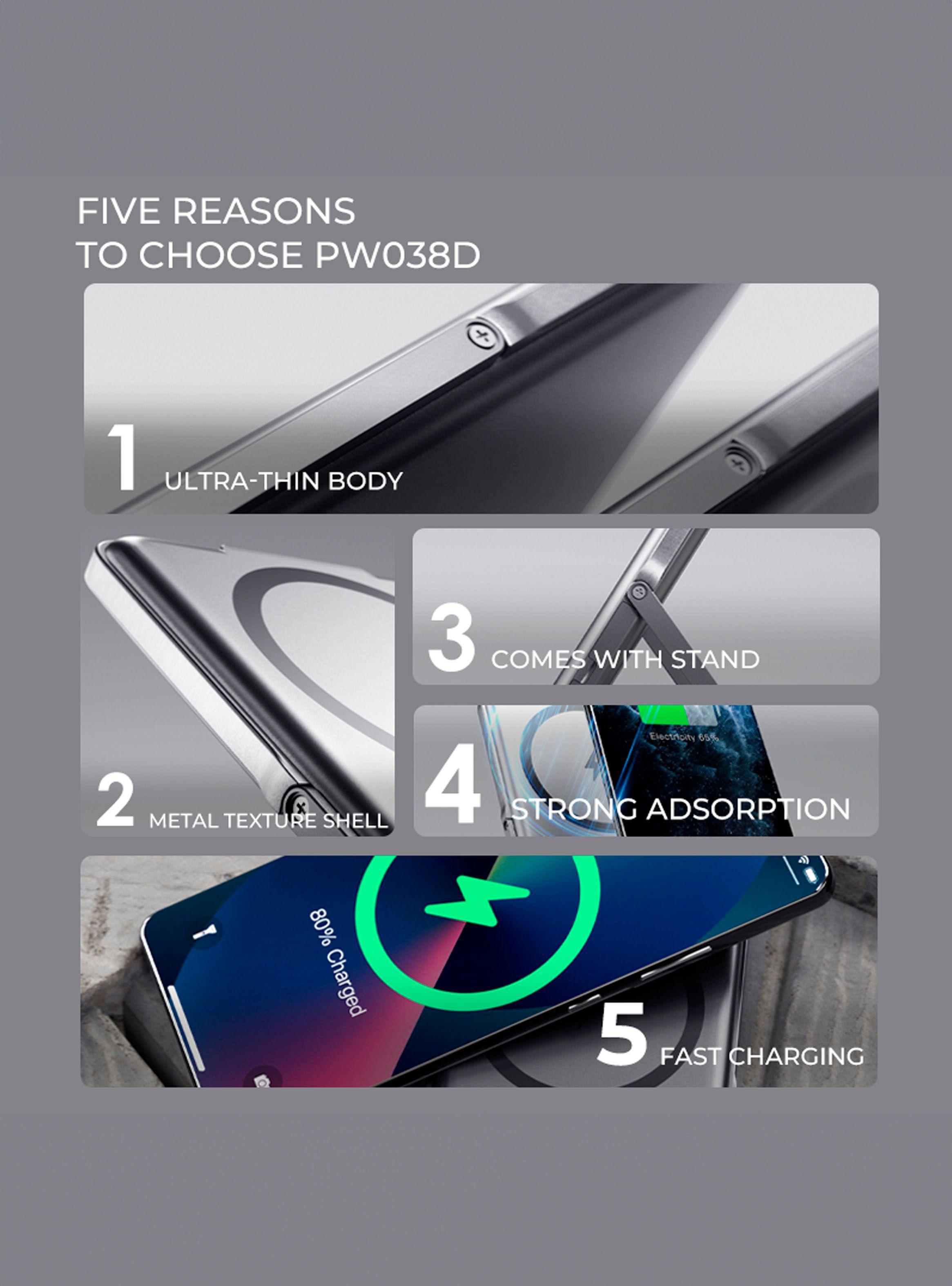 Bateria Externa Power Bank Magnetico 5000mah Metalica PW038D-3