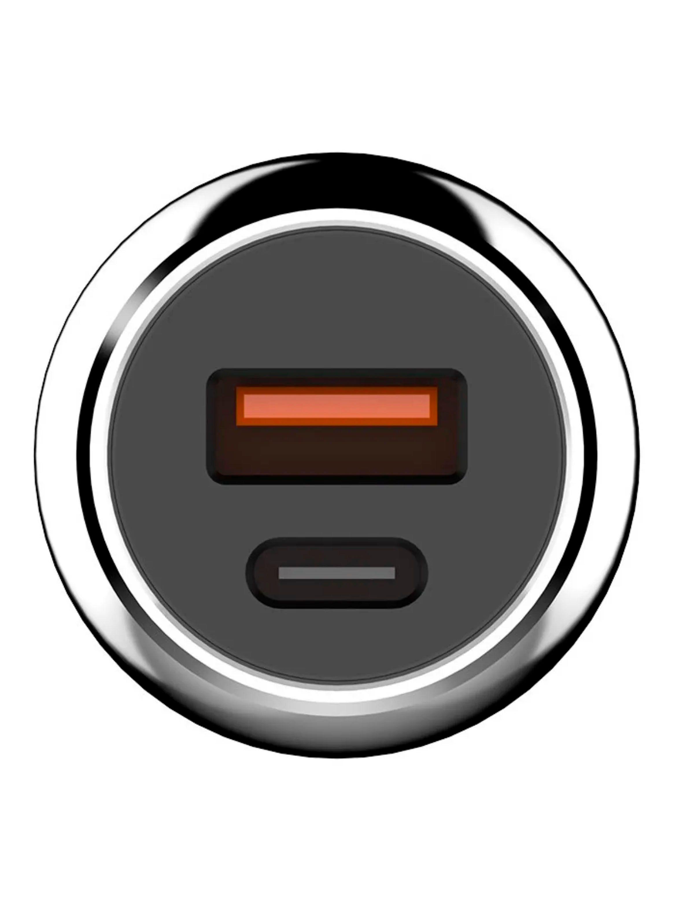 Cargador De Auto USB C De 52.5W Protección Carga Rapida Gris-3