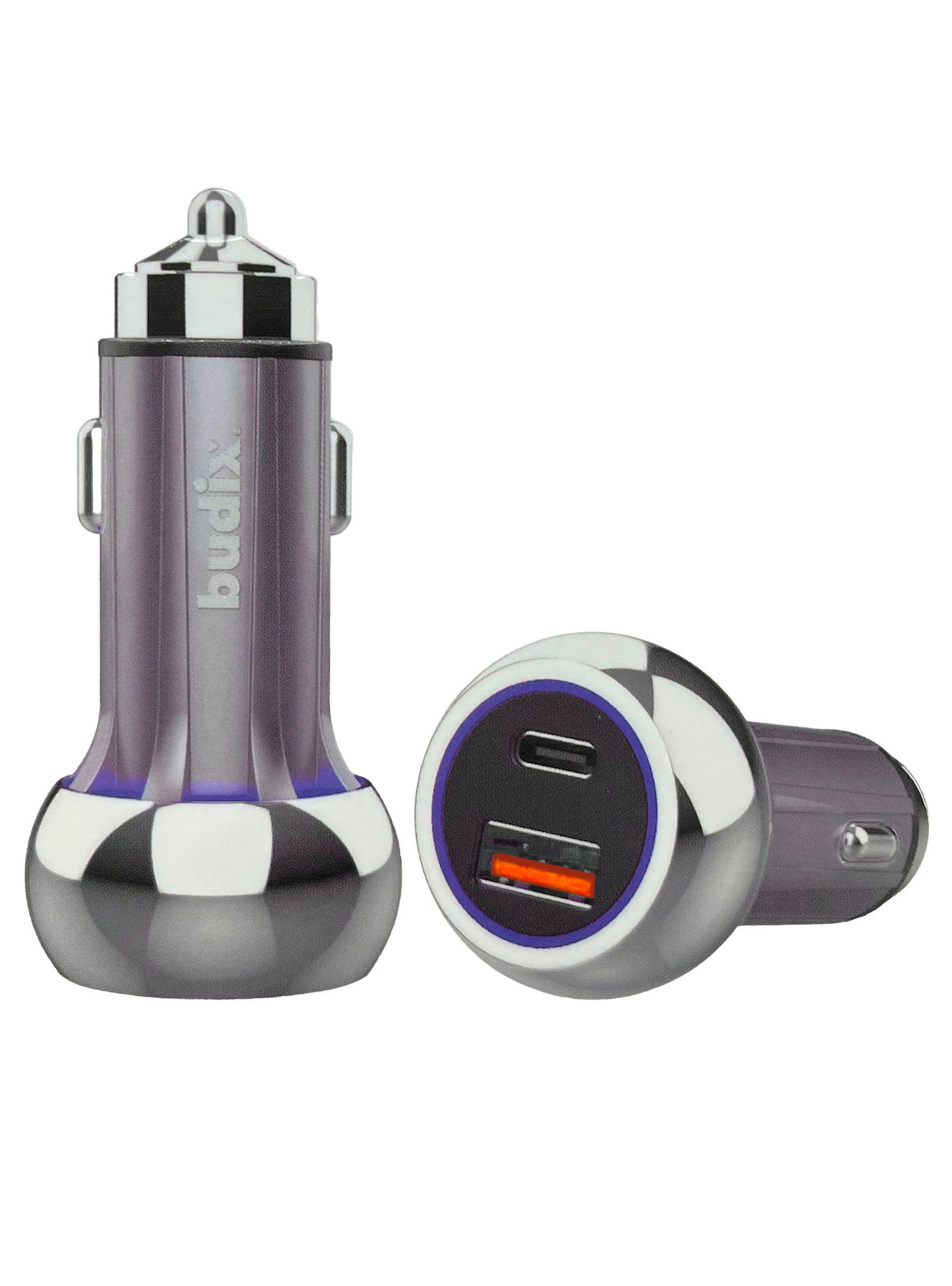 Cargador De Auto USB C De 52.5W Protección Carga Rapida Gris-0