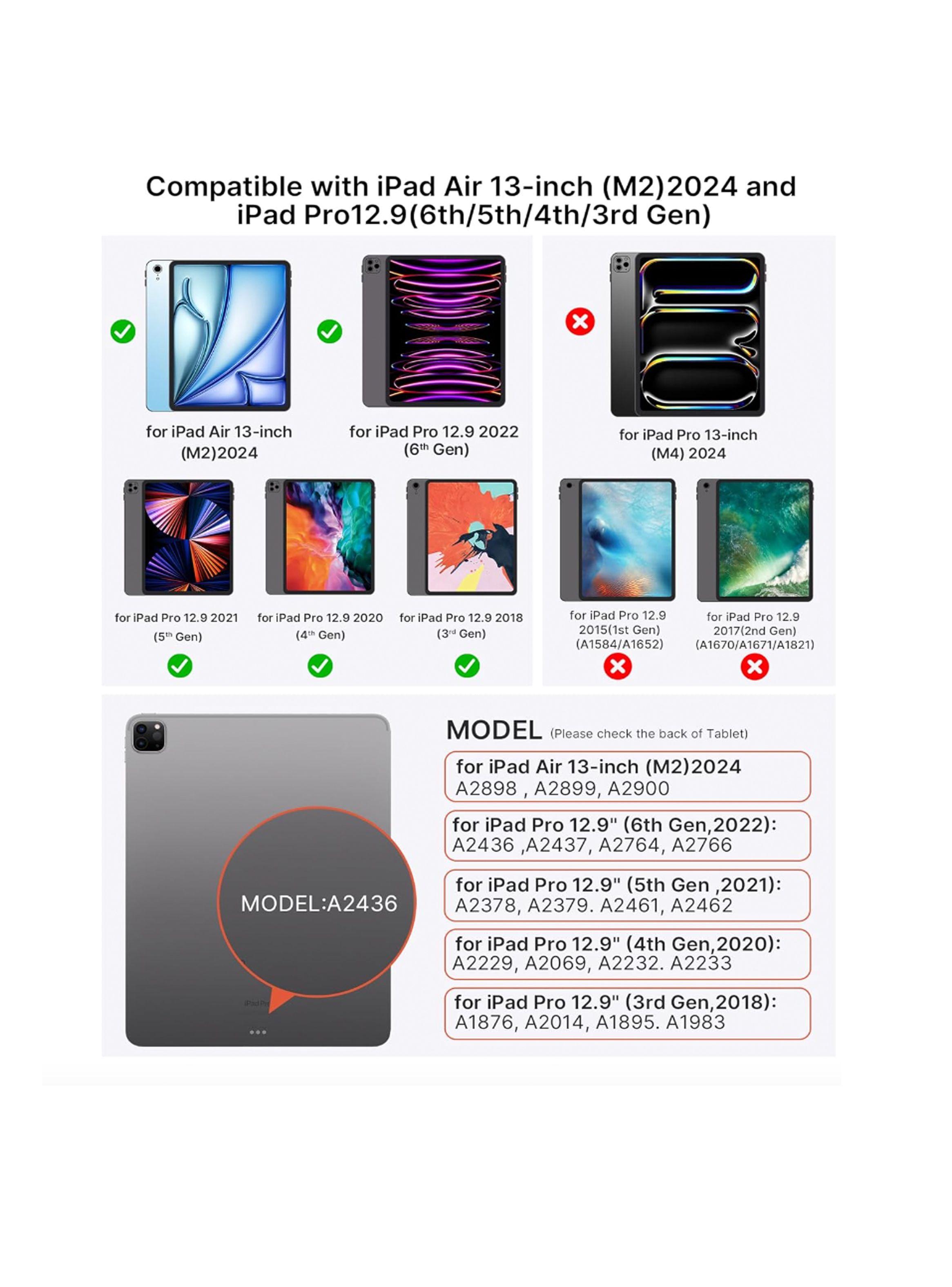 Carcasa Funda Smart Cover Compatible Con iPad Air 13 M2 2024 Lila-3