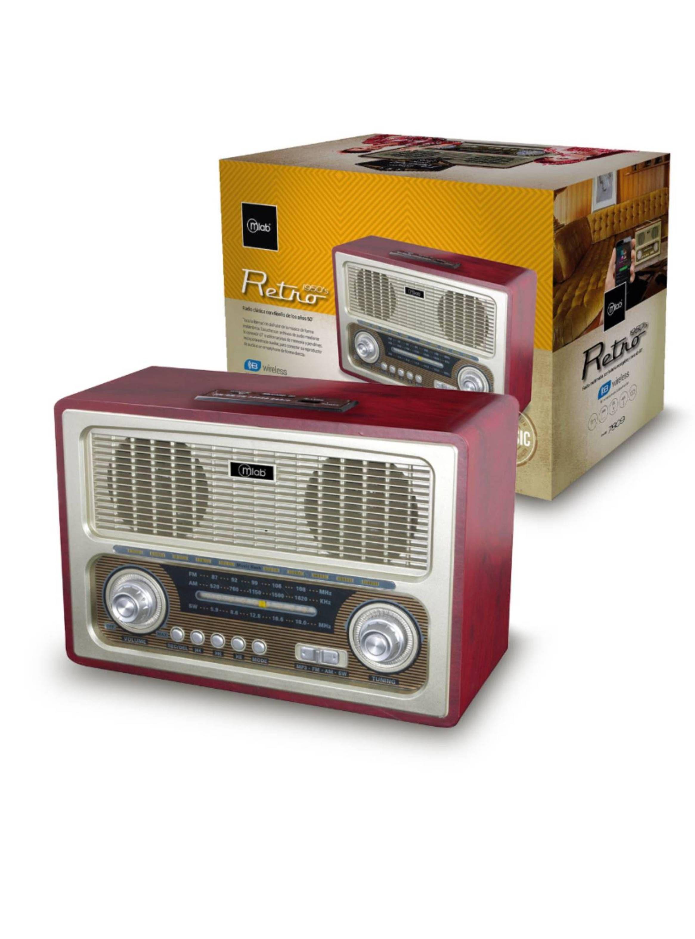Radio AM FM vintage Reproductor Bluetooth Retro Classic 7809-3