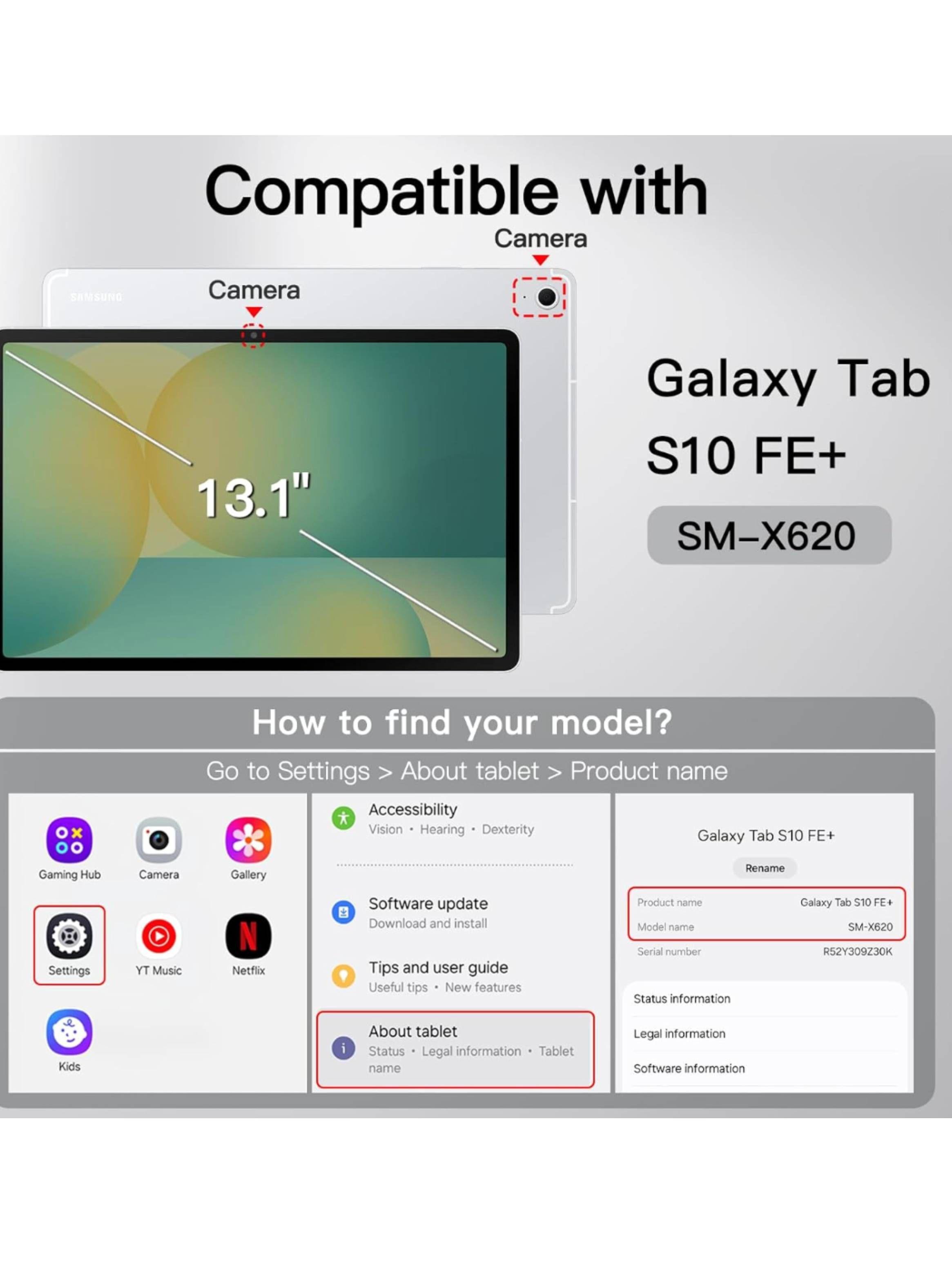 Funda Smart Cover Para Tablet Samsung S10 PLUS FE 13”-6