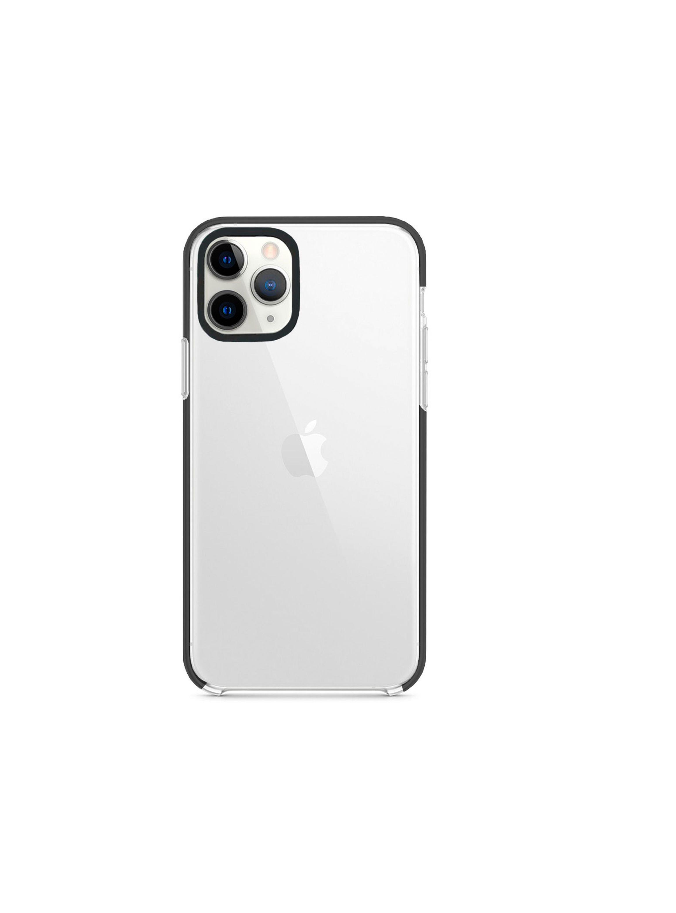 Carcasa Para iPhone 14 13 Transparente Con Borde Negro-2