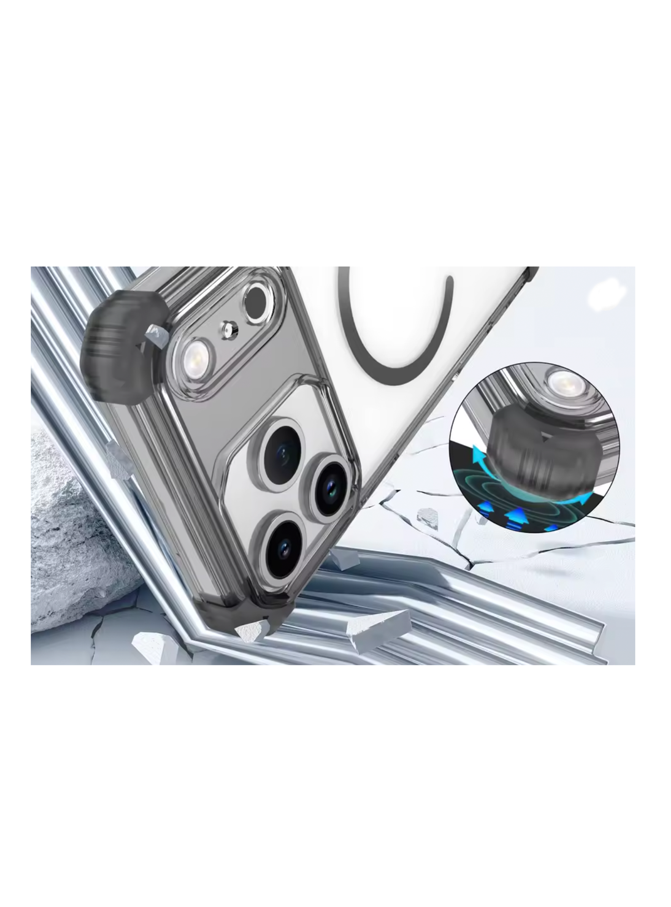 Carcasa Antishock Clear Para iPhone 17 Pro Max Magsafe-3