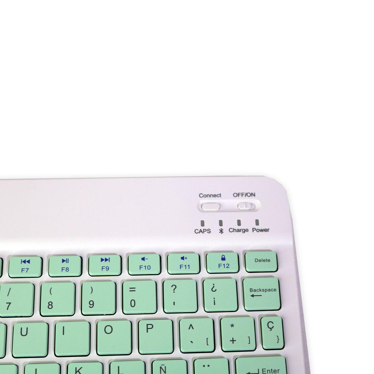 Kit Teclado + Mouse Inalámbrico Bluetooth Verde Menta-4