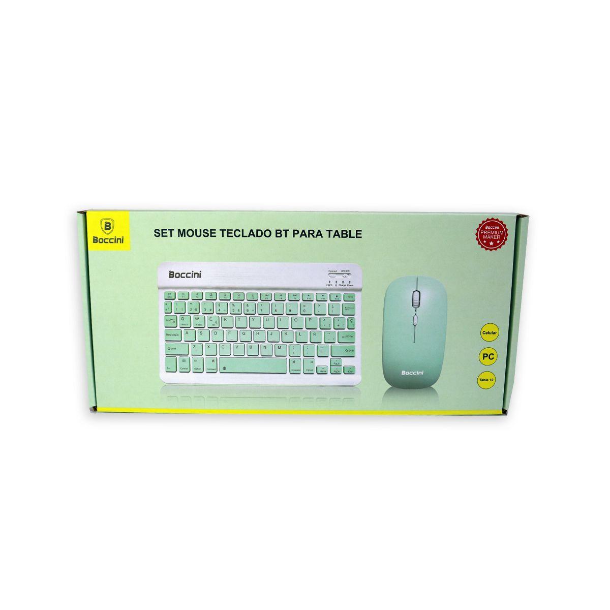 Kit Teclado + Mouse Inalámbrico Bluetooth Verde Menta-5