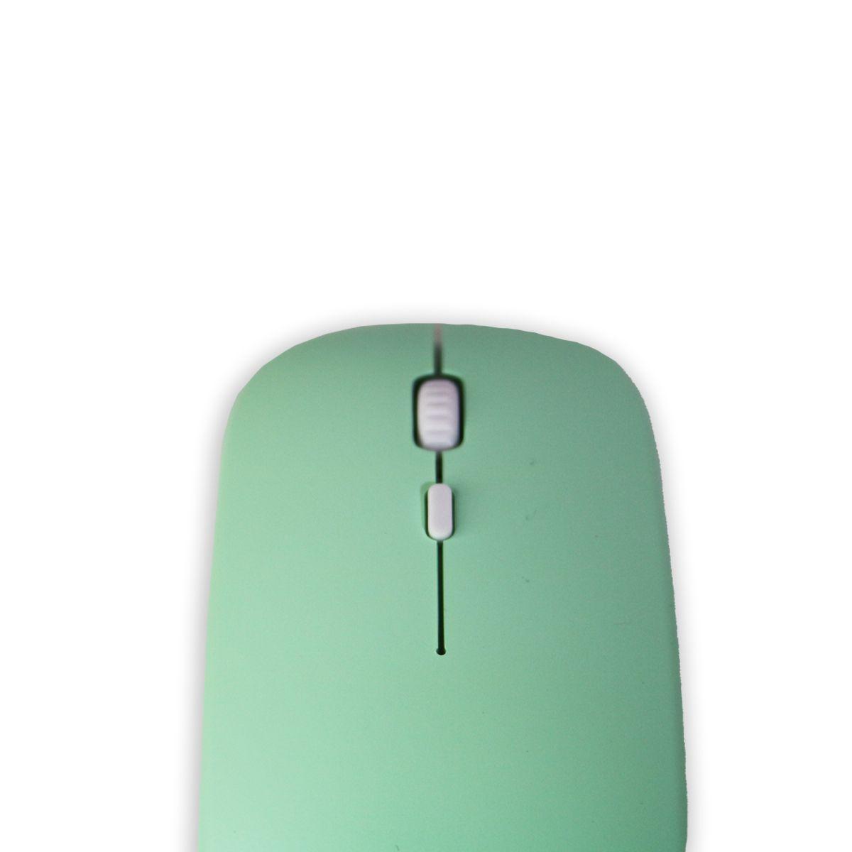 Kit Teclado + Mouse Inalámbrico Bluetooth Verde Menta-3
