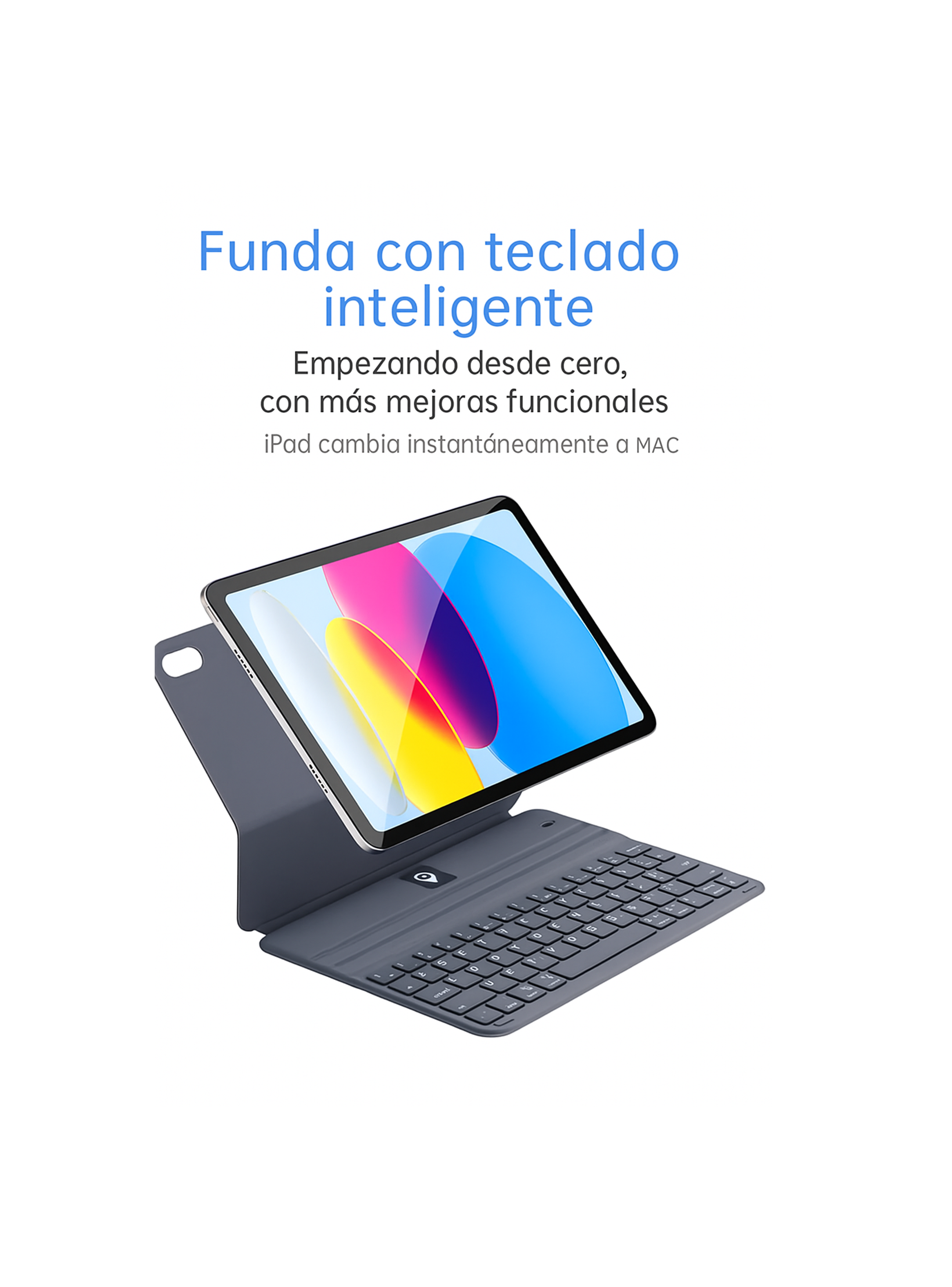 Funda Magnética con Teclado Español Para iPad 10.9 2022 10G-6
