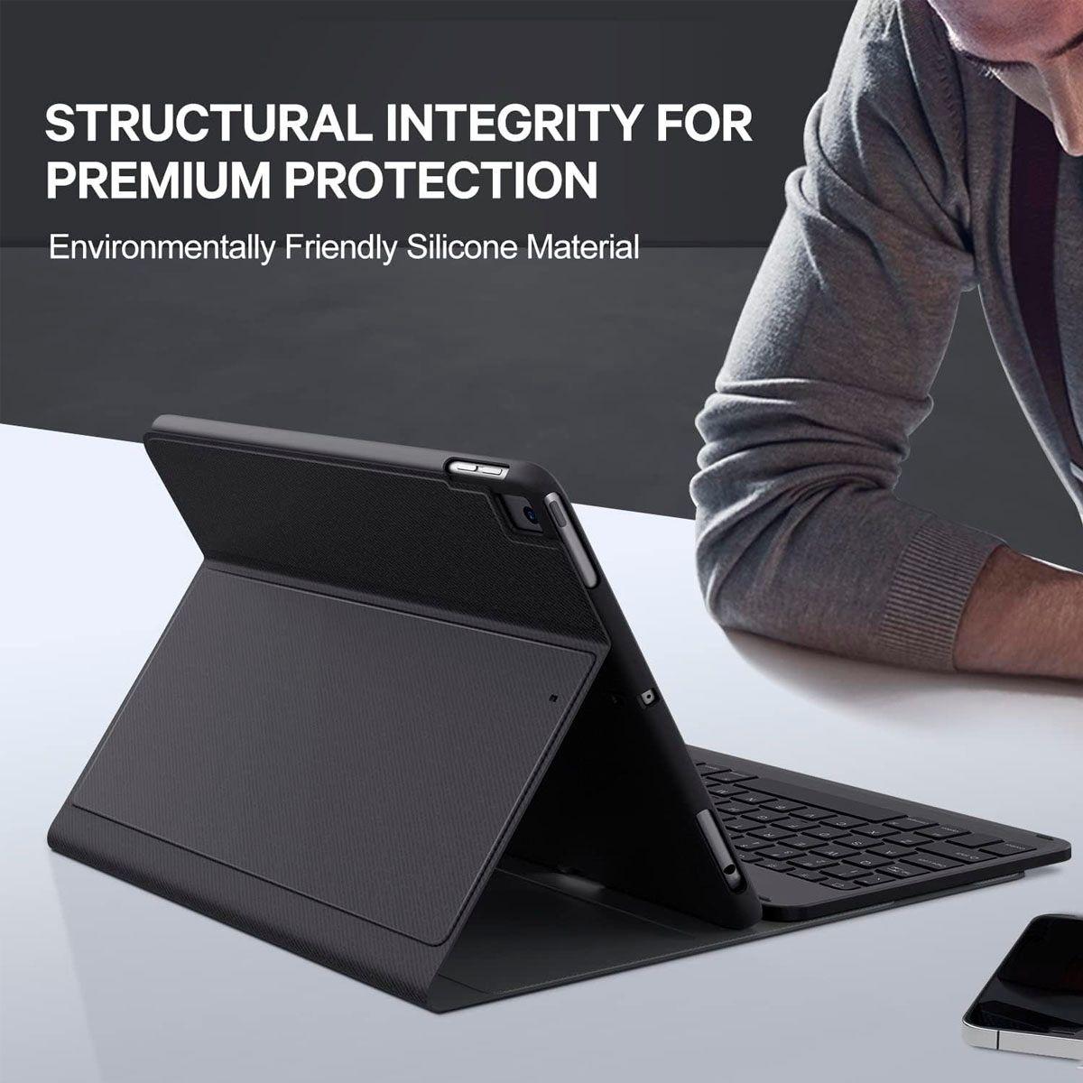Funda Con Teclado Con Ñ Para iPad Air 10.9 4 5ta Bt Rosado-5