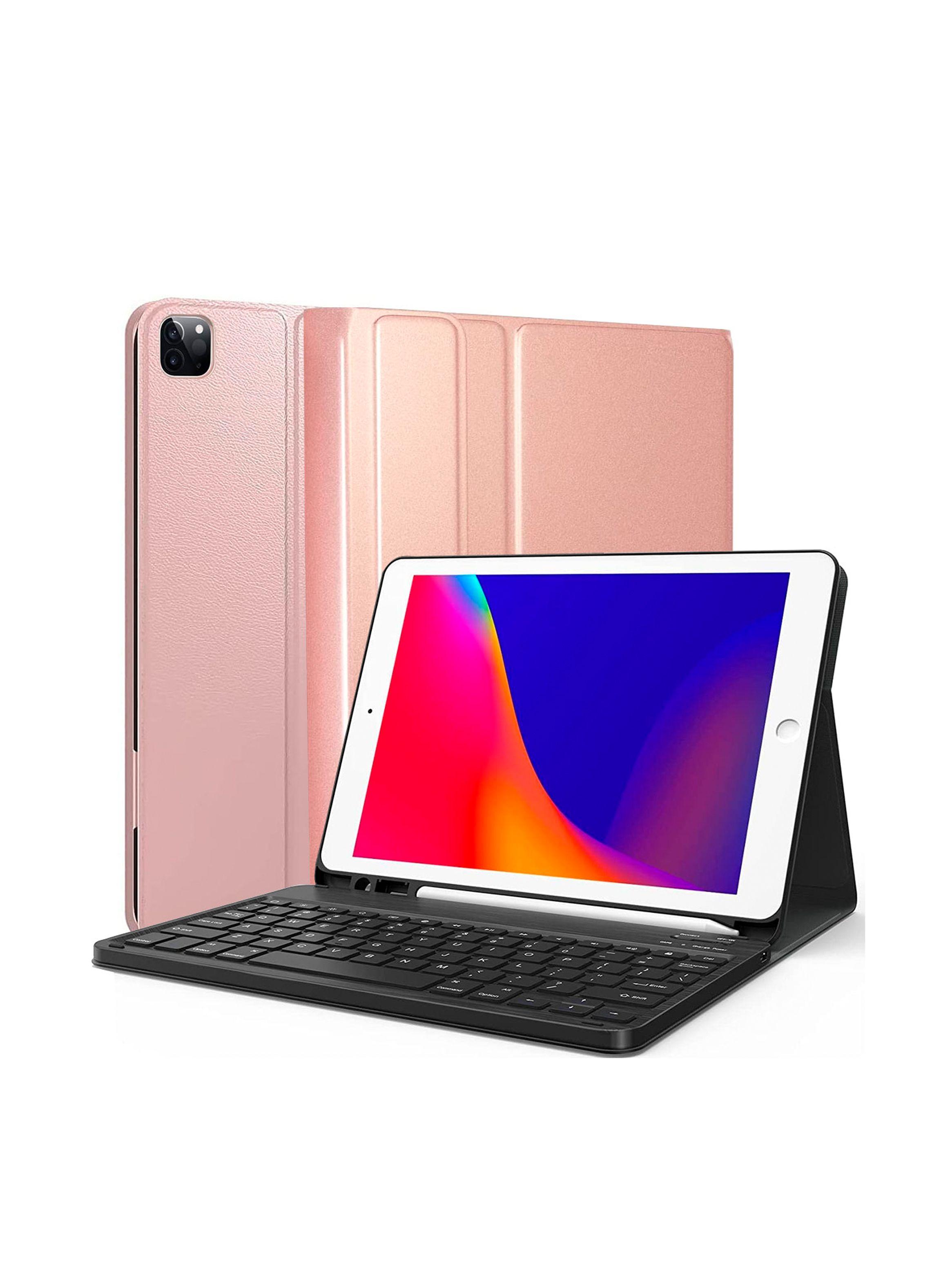 Funda Con Teclado Con Ñ Para iPad Air 10.9 4 5ta Bt Rosado-0