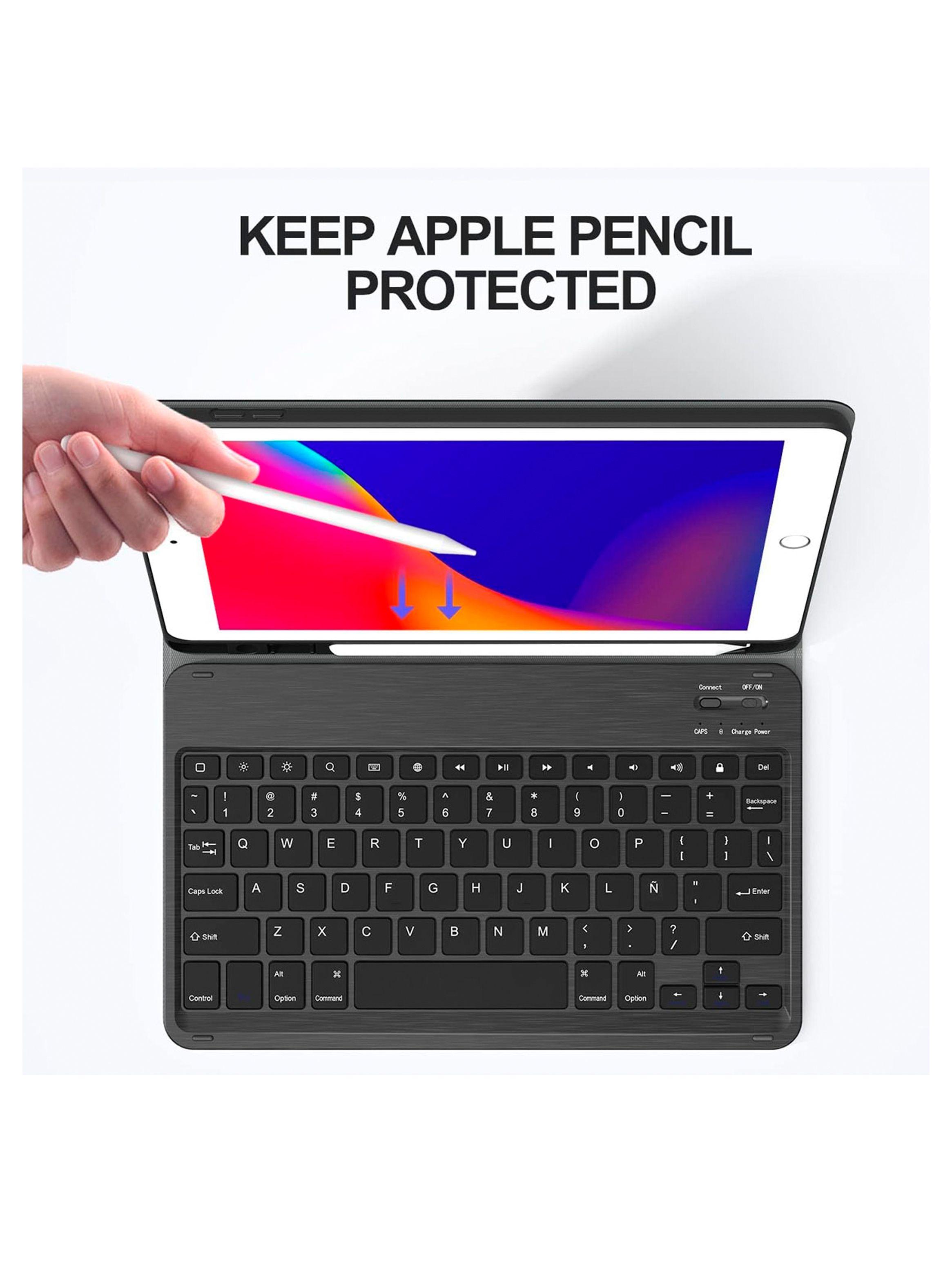 Funda Con Teclado Con Ñ Para iPad Air 10.9 4 5ta Bt Rosado-2