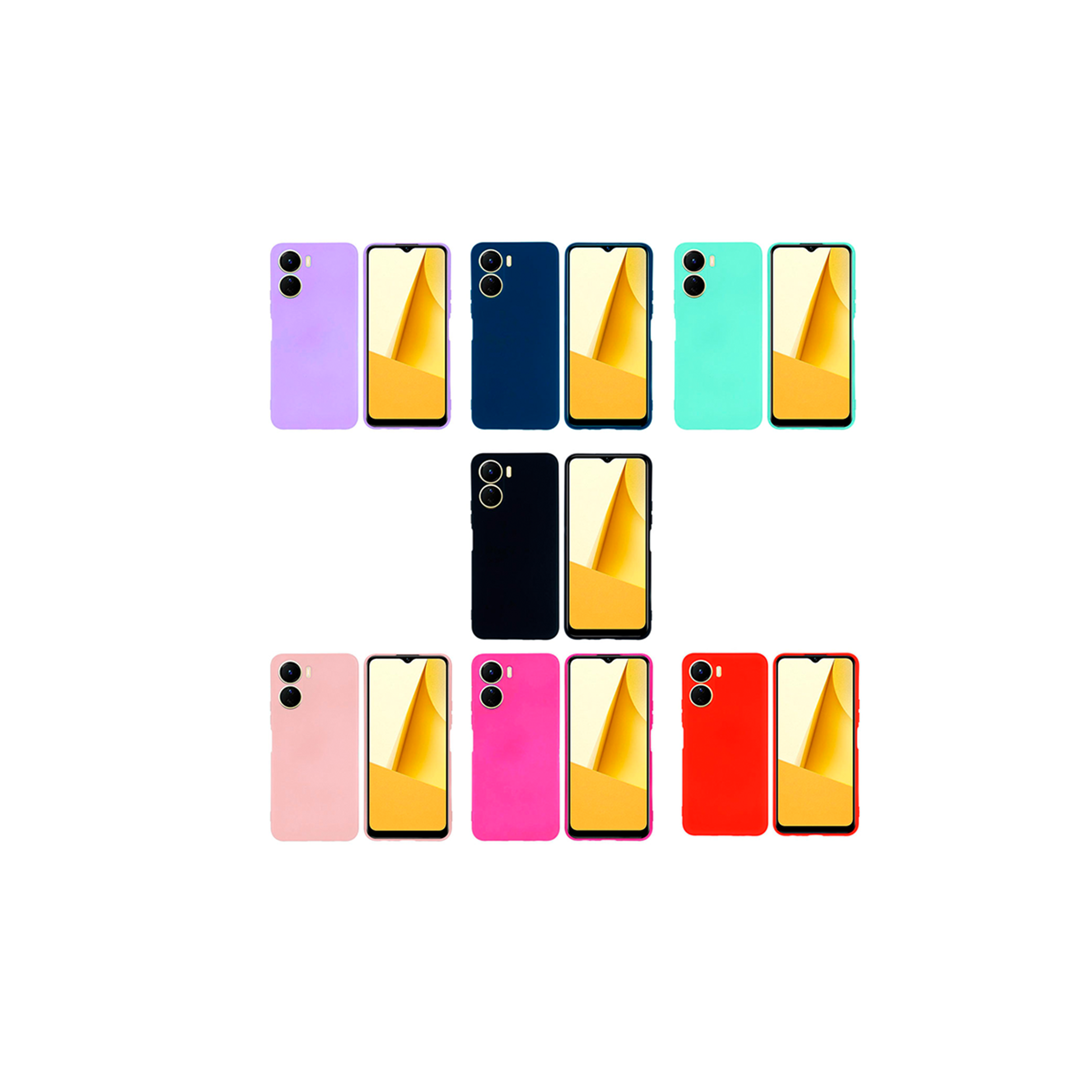 Carcasa Para Vivo Y16 Goma Turquesa-2