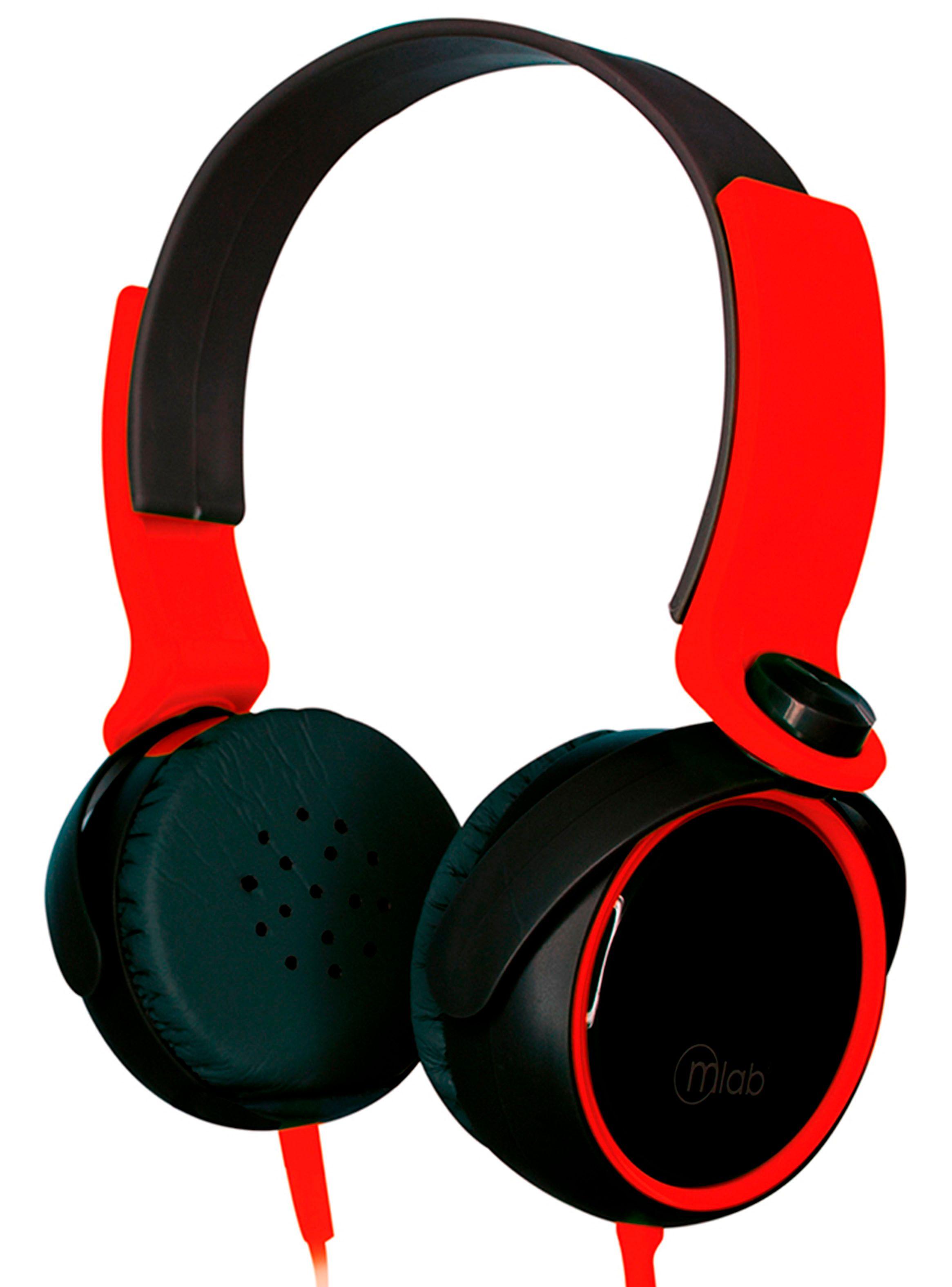 Audífonos Con Cable Microfono Negro Con Rojo-2