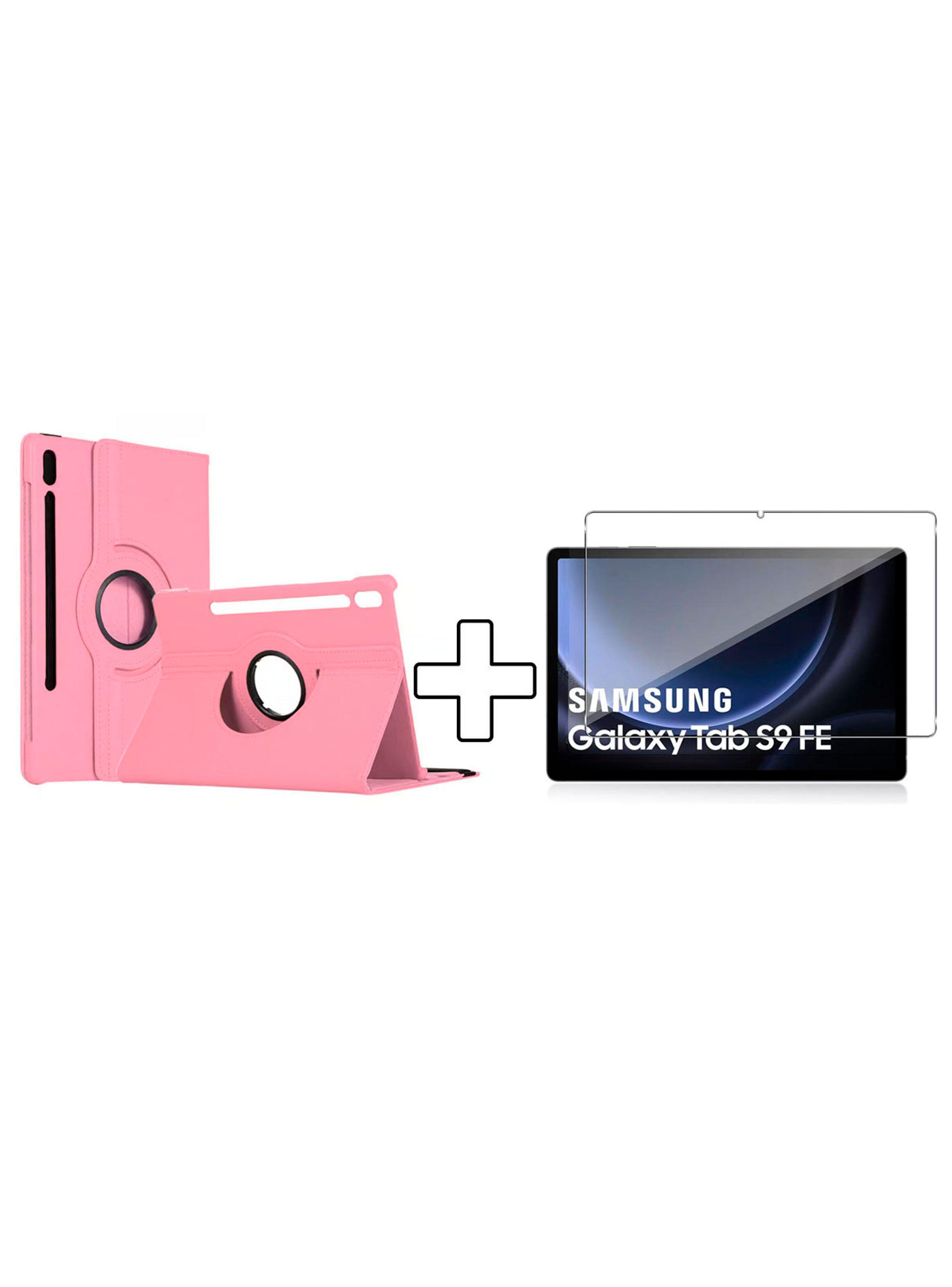 Carcasa Giratoria + Lamina Para Samsung S9 Fe 10.9 Pulg Rosa-2