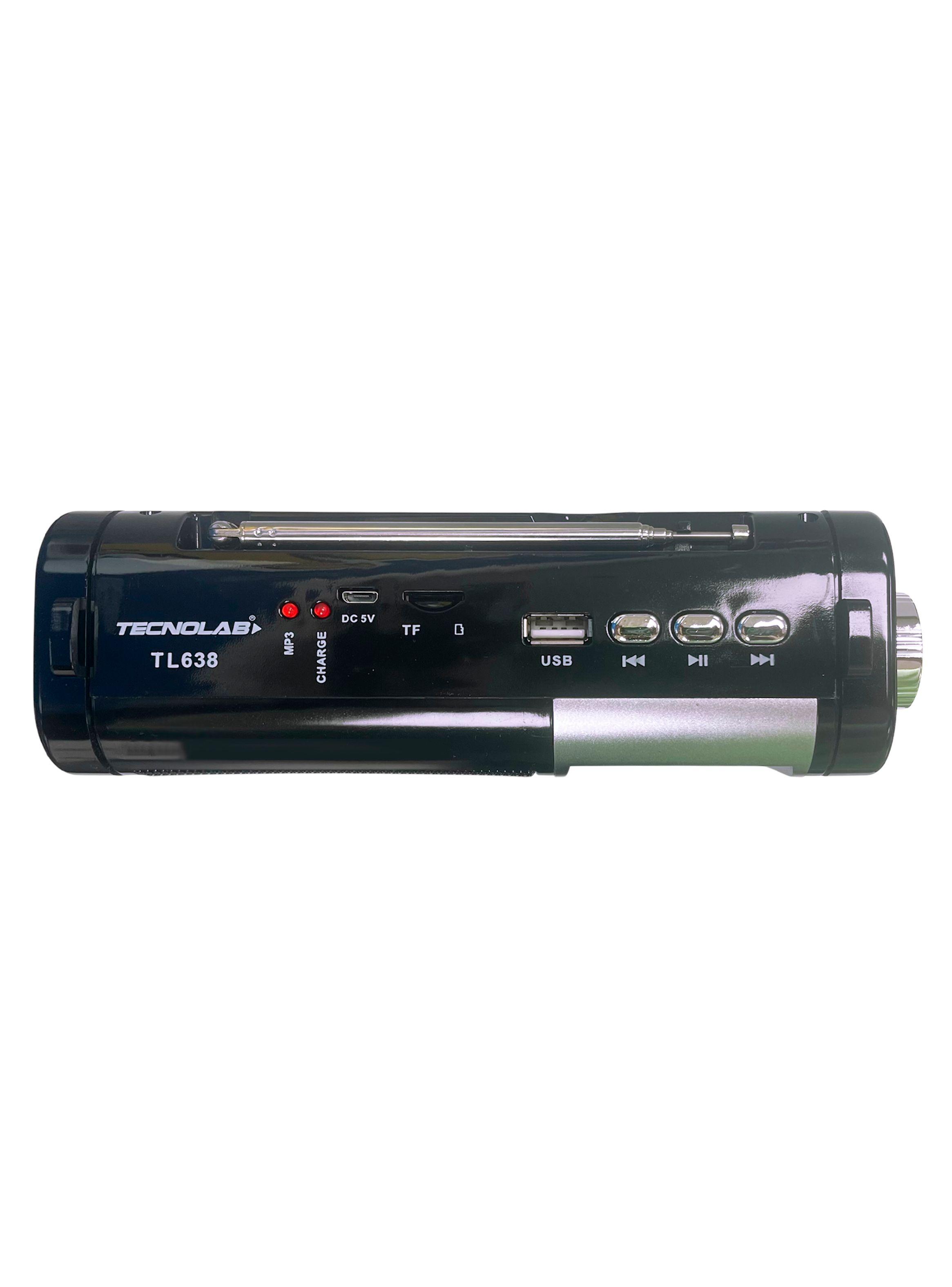 Radio Portatil 5W Recargable USB Con Linterna Tenolab TL638-2