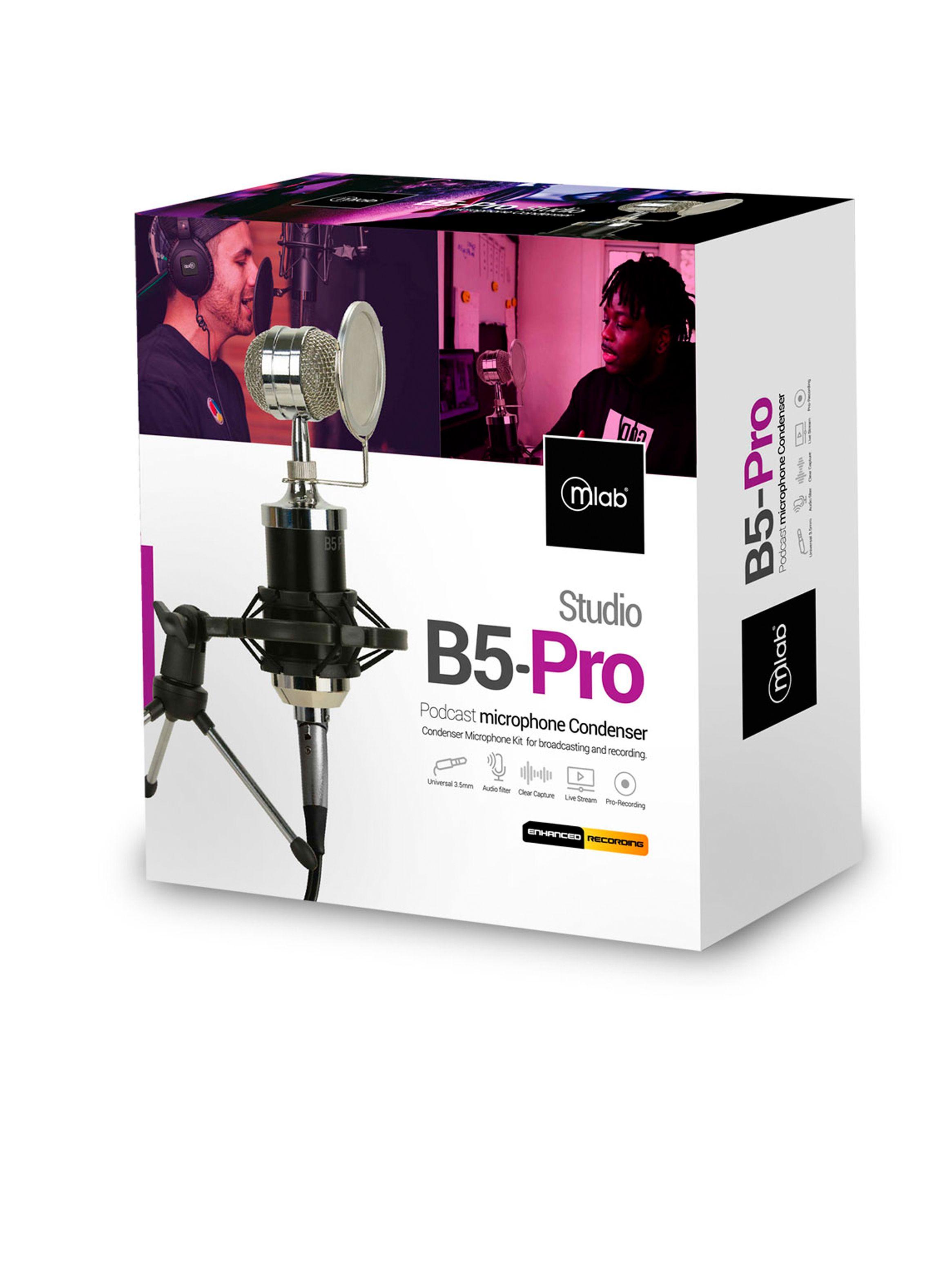 Kit Micrófono Condensador B5-Pro Studio 9060 Negro-3