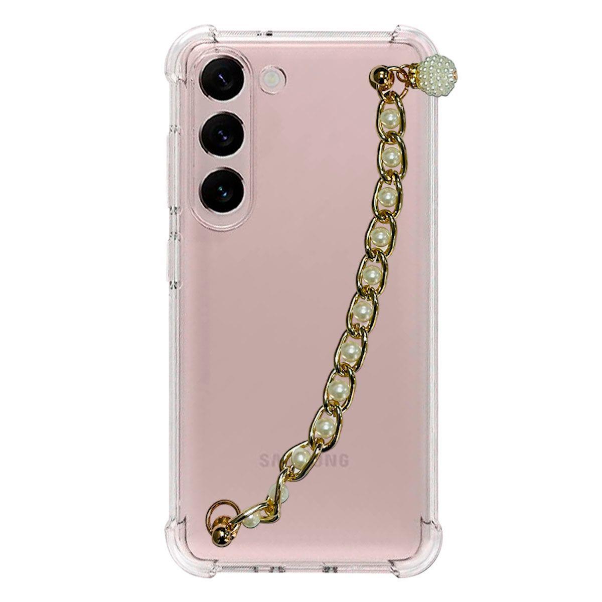 Carcasa Transparente Mas Strap Para Samsung S23 Plus Perlas-0