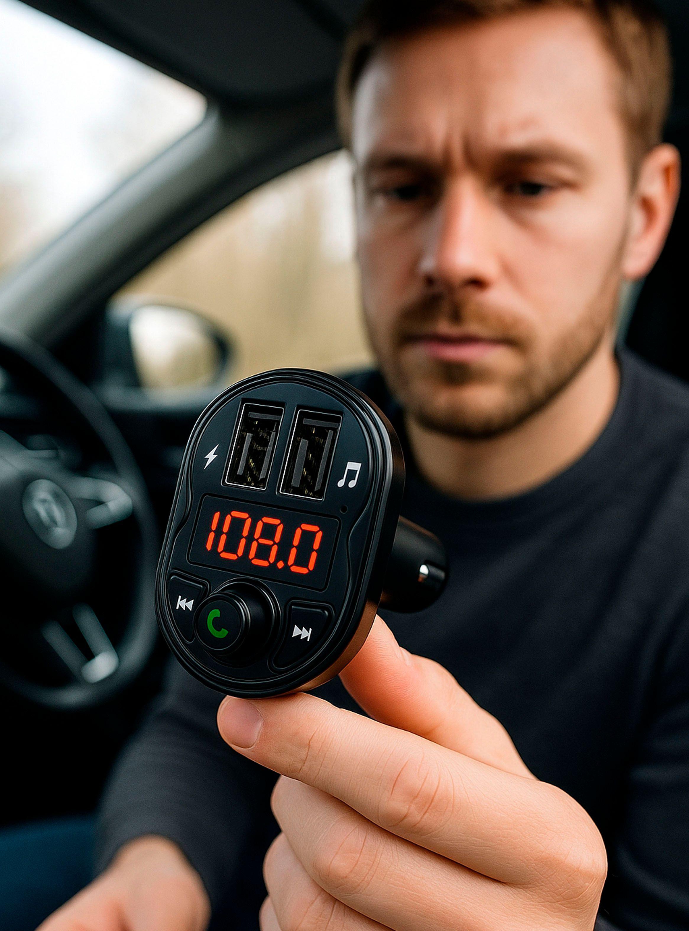 Transmisor FM Receptor Bluetooth Carga USB Puerto TF MO-02-3