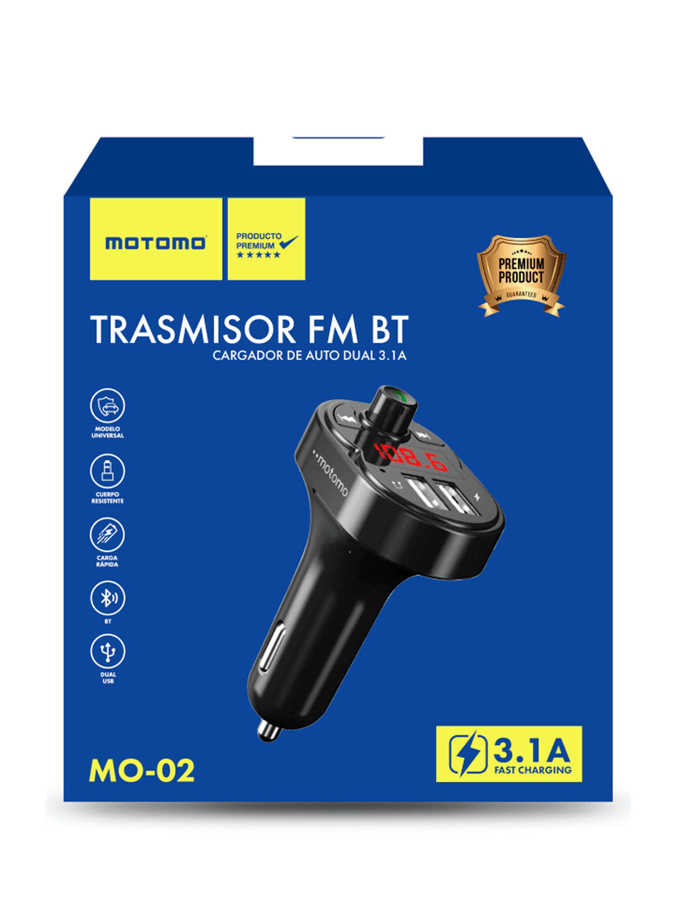 Transmisor FM Receptor Bluetooth Carga USB Puerto TF MO-02-4