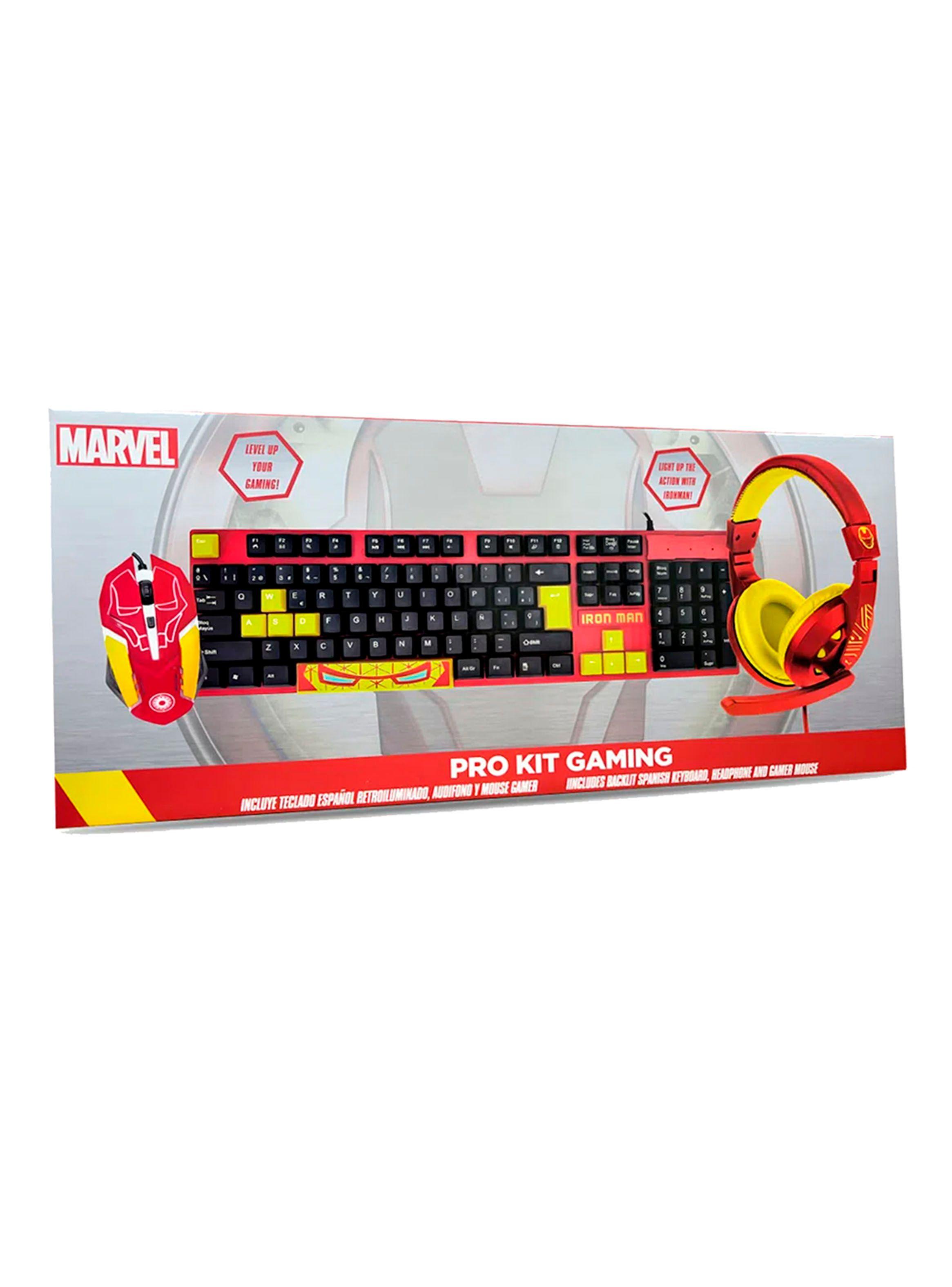 Kit Gamer Marvel Iron Man 3 En 1 Teclado Audifonos Mouse-3