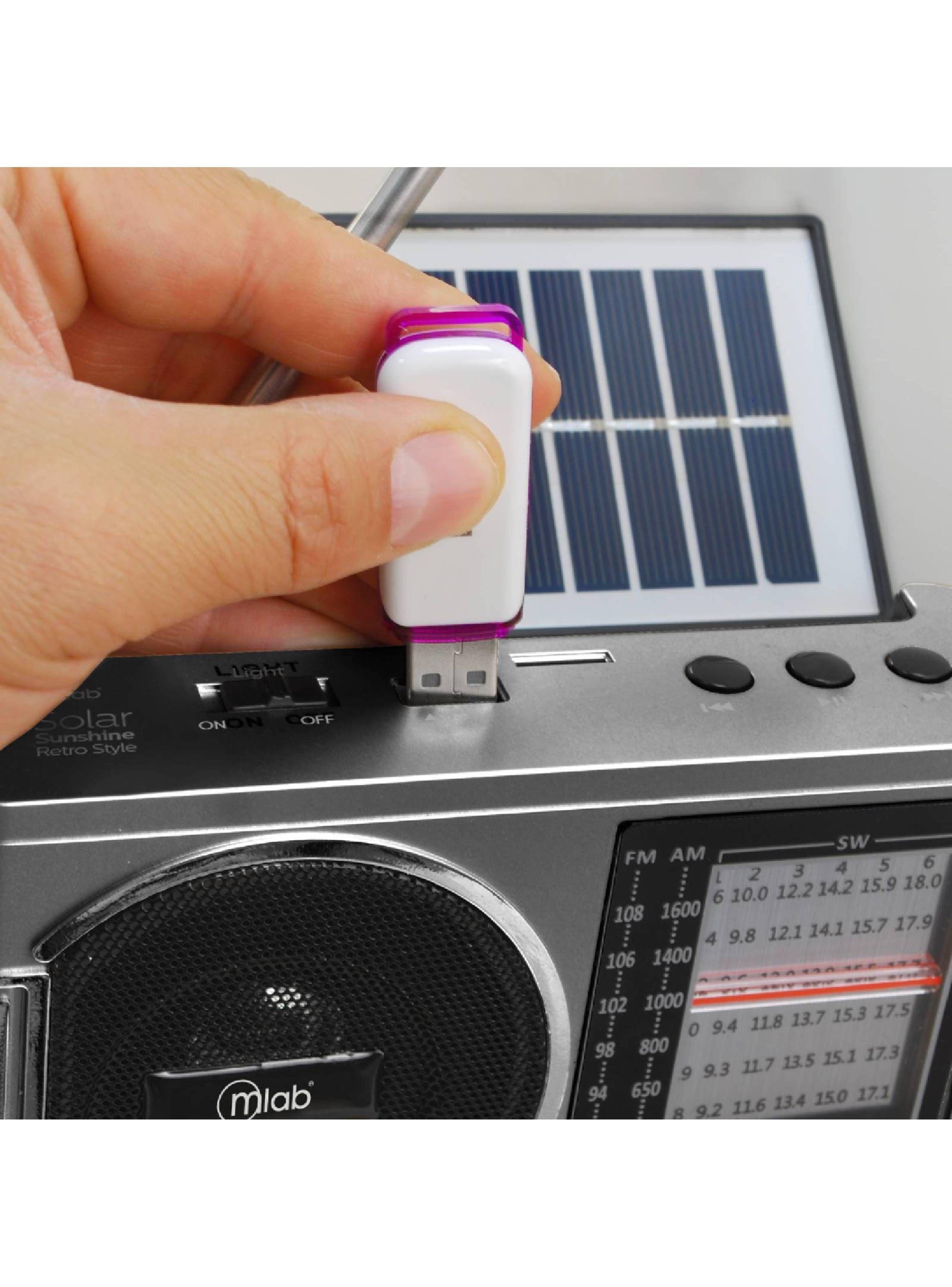 Radio Recargable Fm/am Portátil Solar Linterna Bluetooth-5
