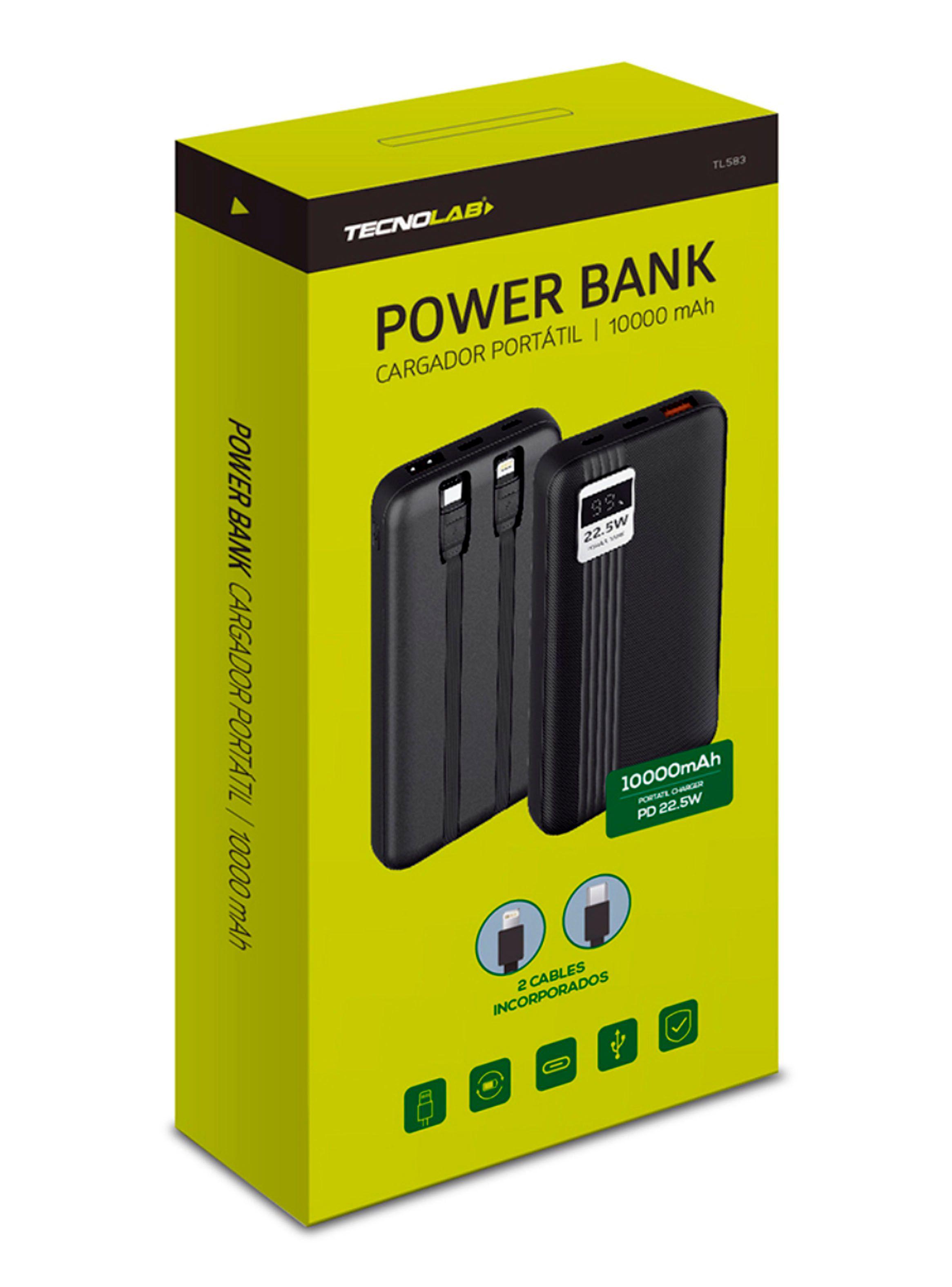 Bateria Externa Power Bank Carga Rapida 10000mah TL538 Negro-3