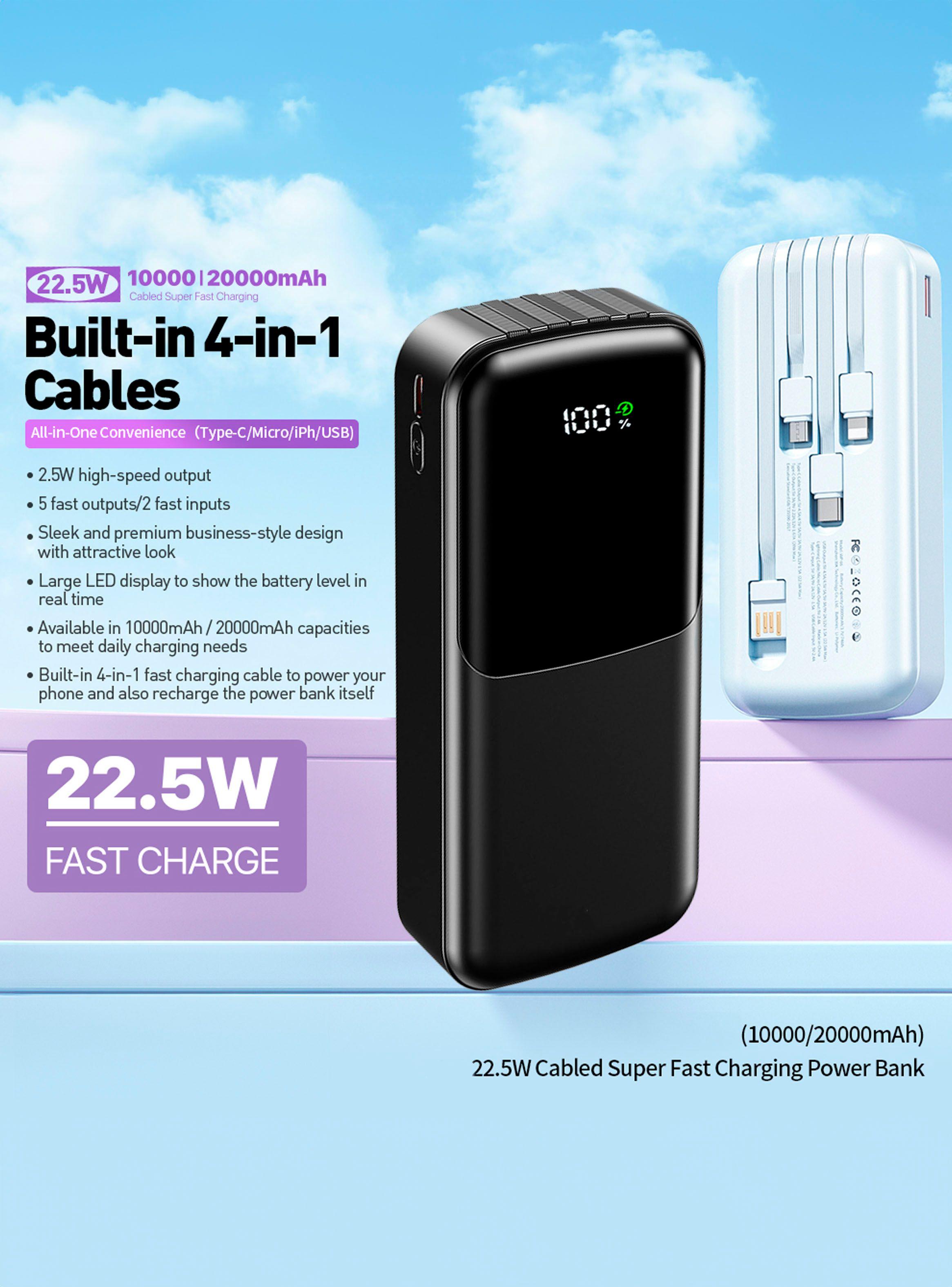 Bateria Externa Power Bank Carga Rapida 10000mah TL780 Negro-2