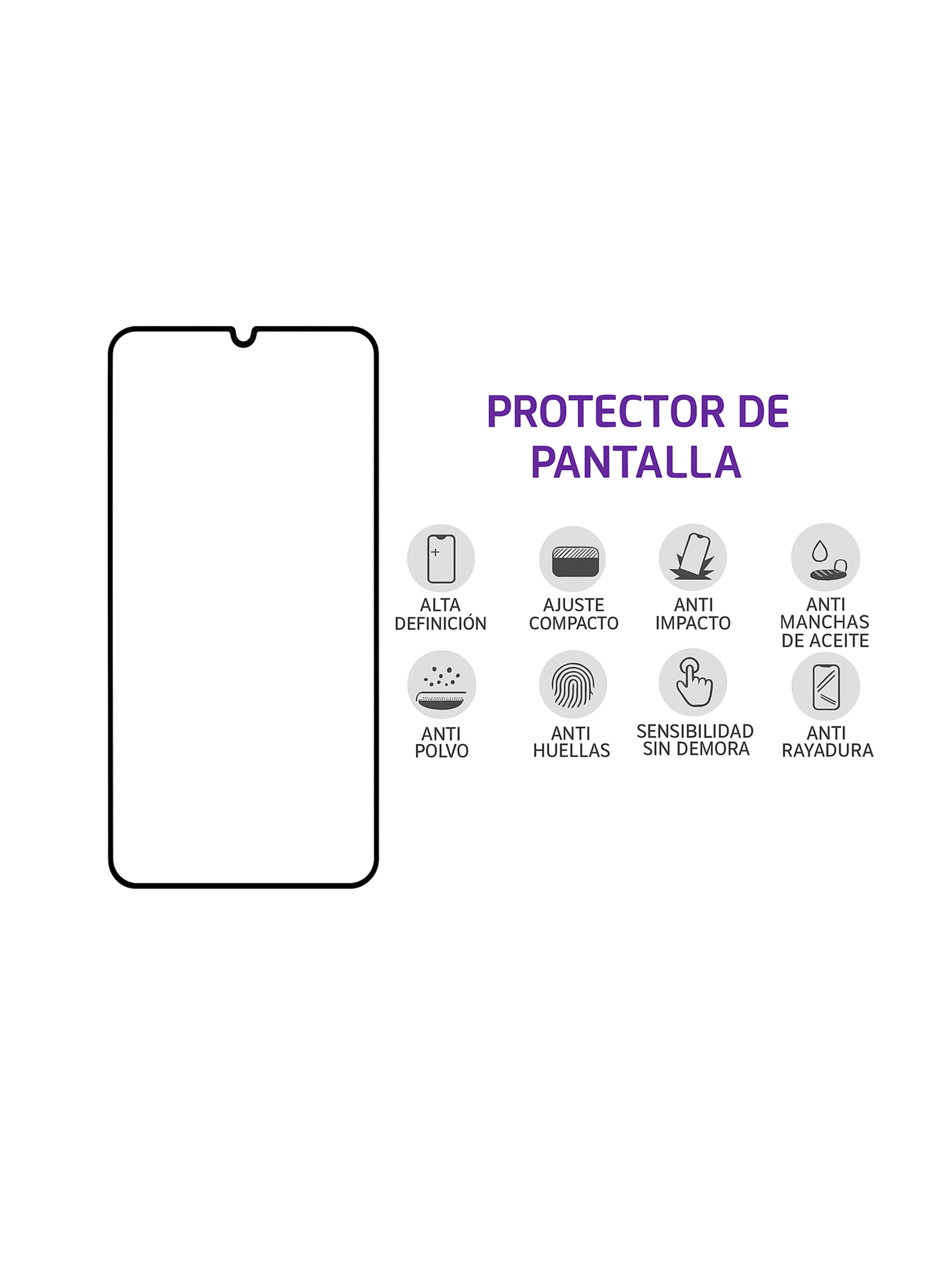 Lamina Mica Protectora de Vidrio Para Samsung A07-2