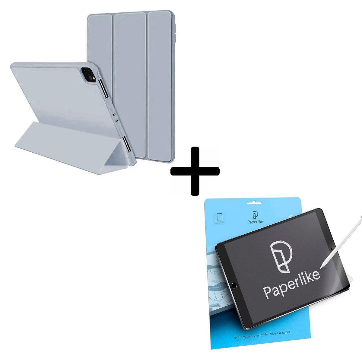 Carcasa Smart Para iPad Pro 12.9 Paperlike Sin Ranura Gris-0