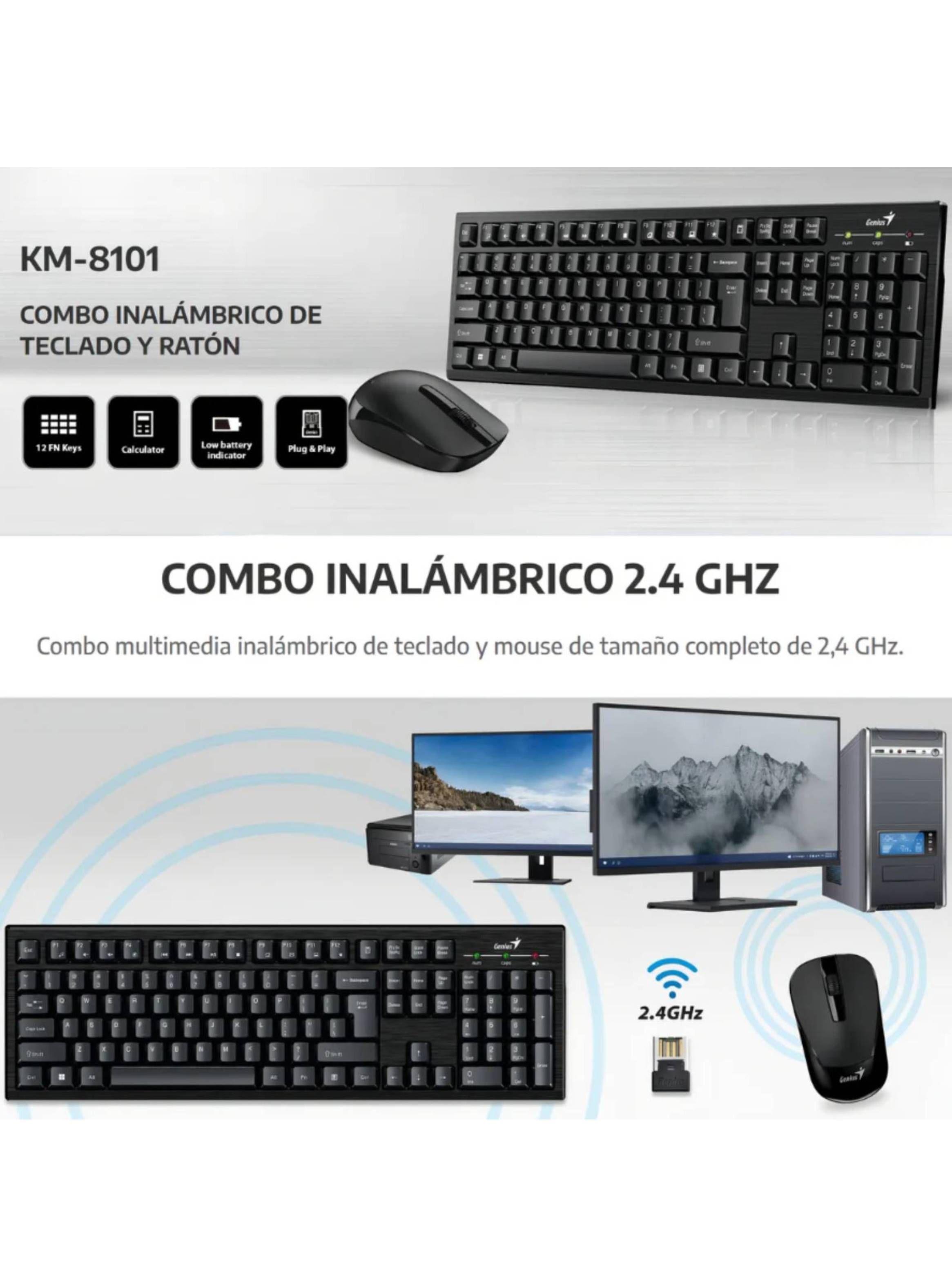 Combo Inalámbrico Teclado Y Mouse Genius Km 8101-3