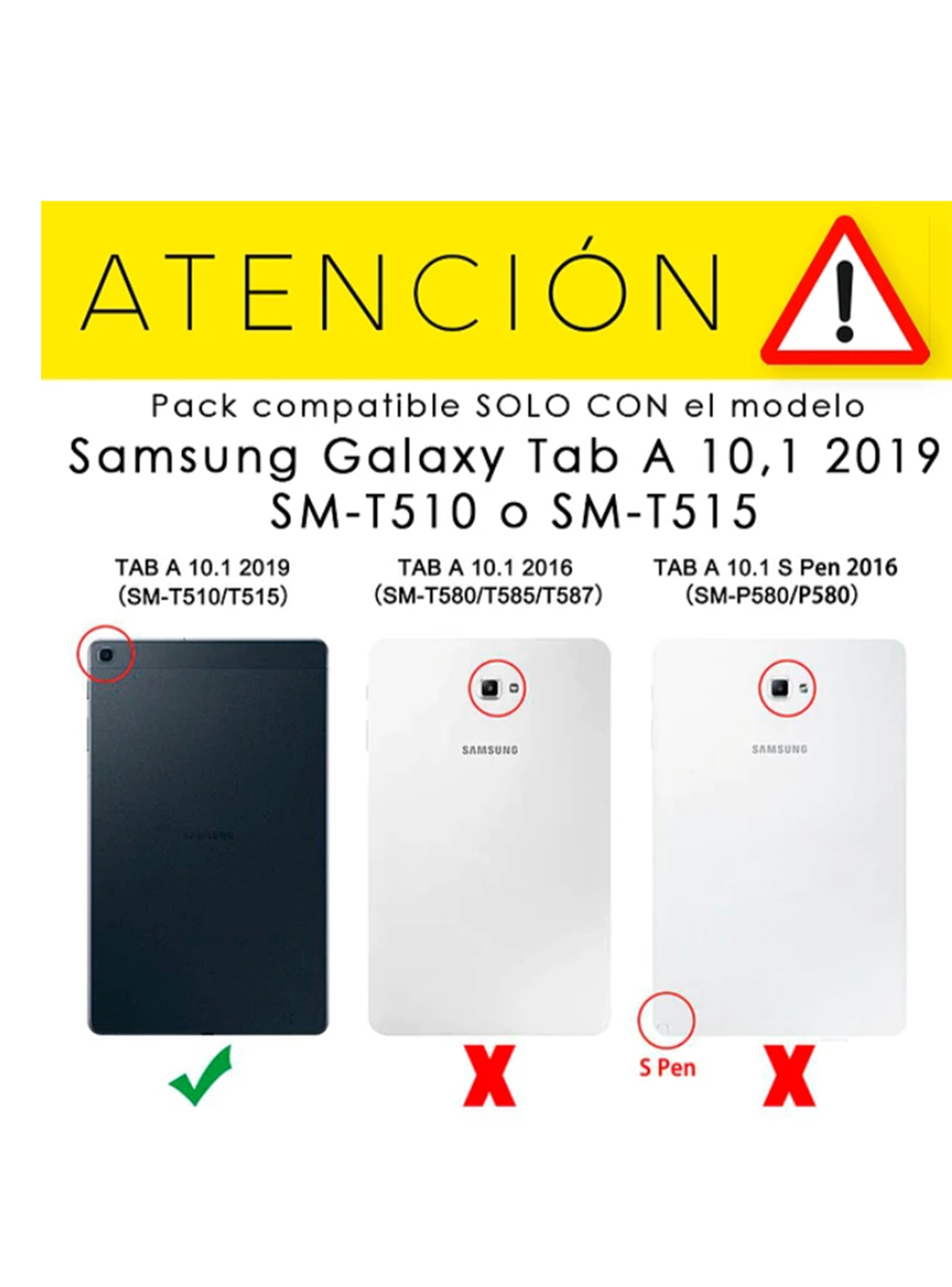 Funda Compatible Con Tablet Samsung Tab A 10.1 T510 Rojo-3