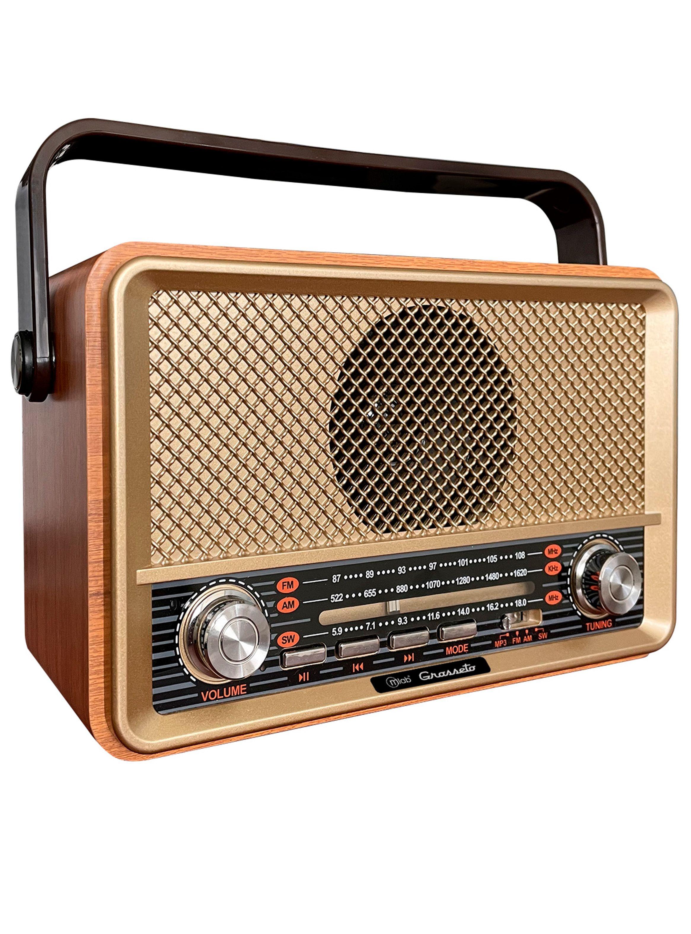 Radio AM FM Vintage Reproductor Bluetooth Retro Grosseto 914-2