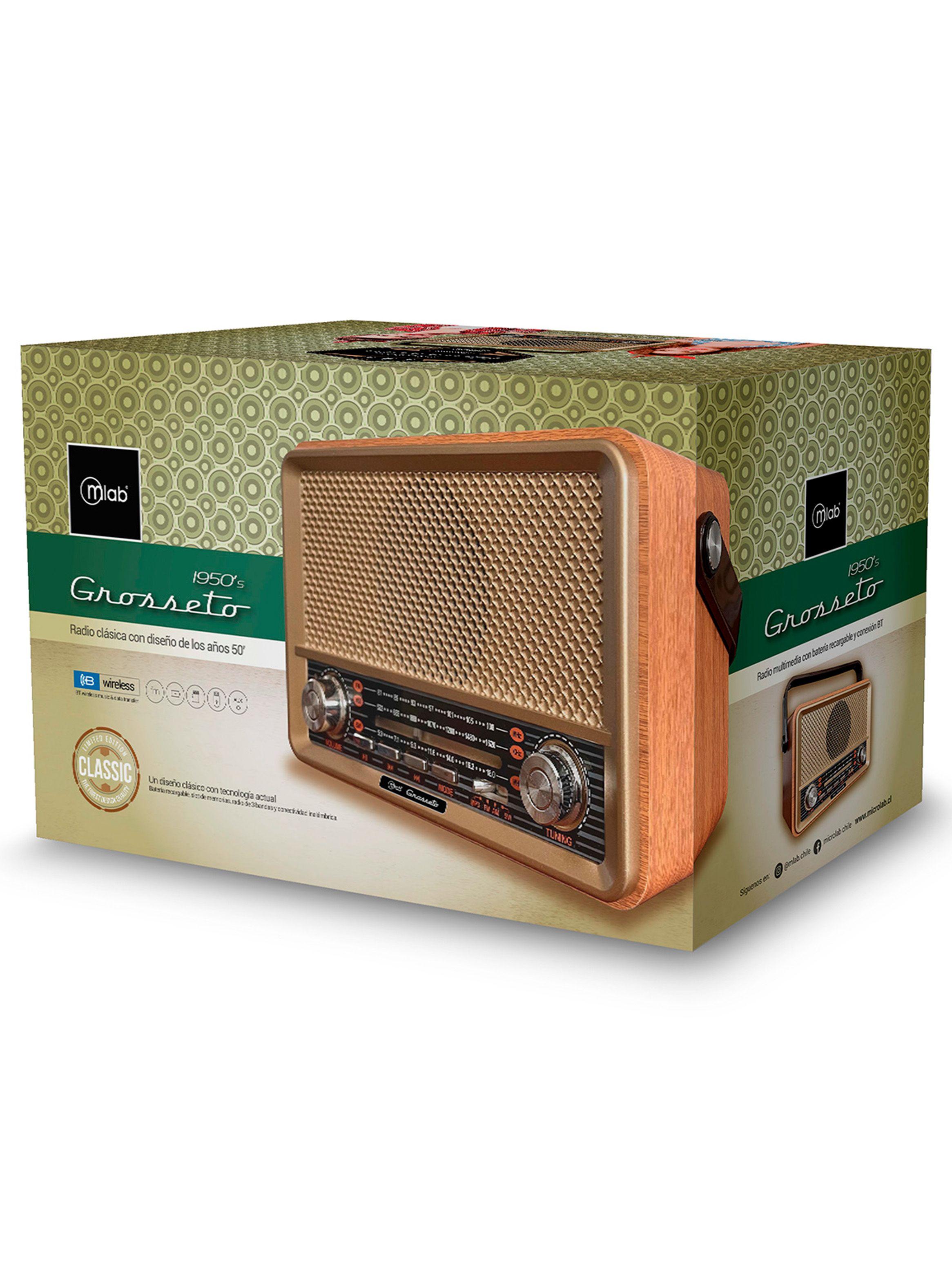 Radio AM FM Vintage Reproductor Bluetooth Retro Grosseto 914-4