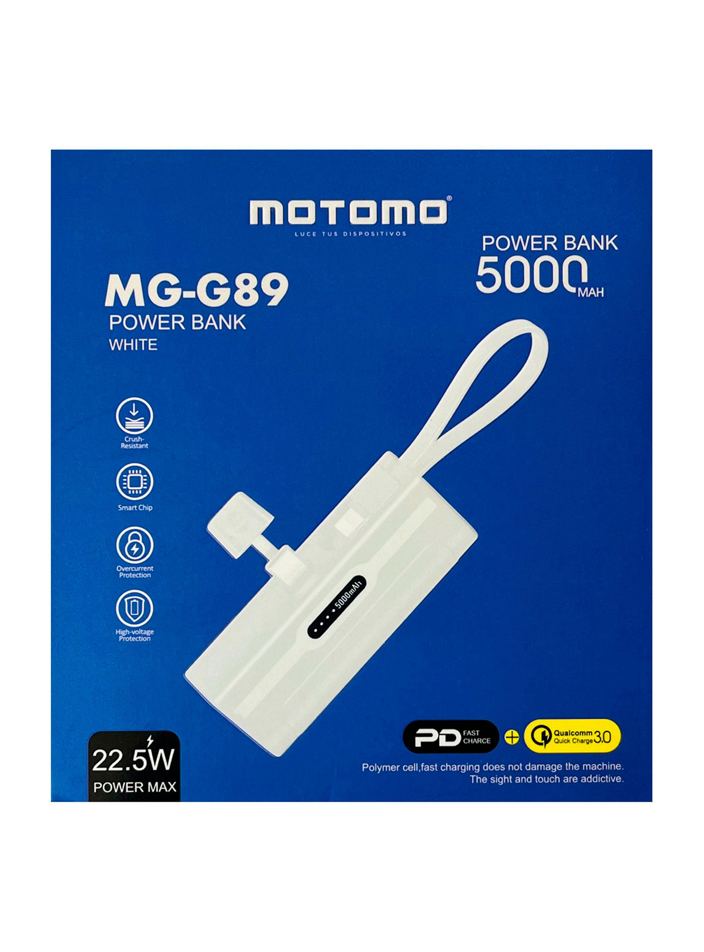 Bateria Externa PowerBank Carga Rapida 5000mah MG-G89 Blanco-3